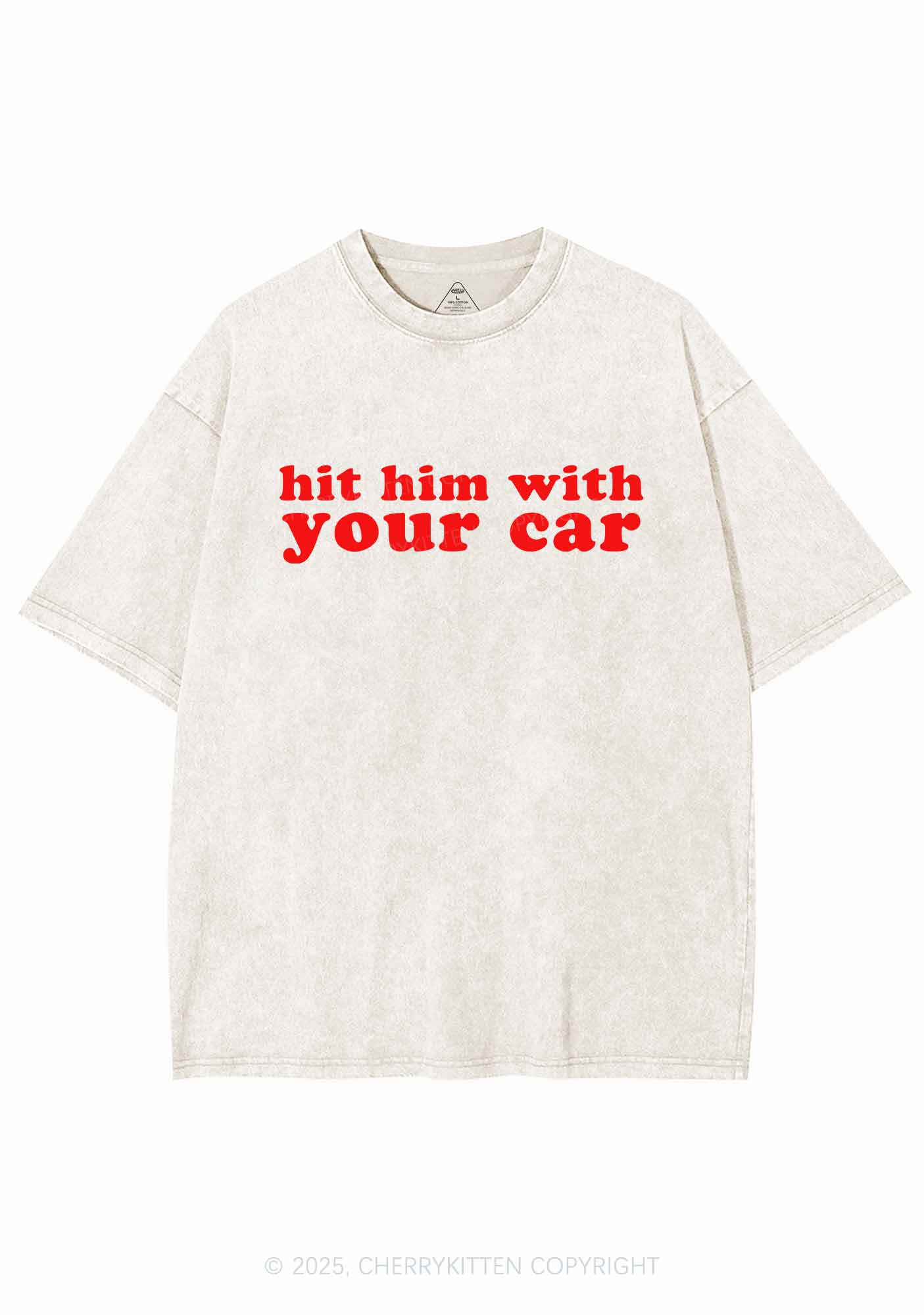 Hit Him Y2K Washed Tee Cherrykitten - Image 3