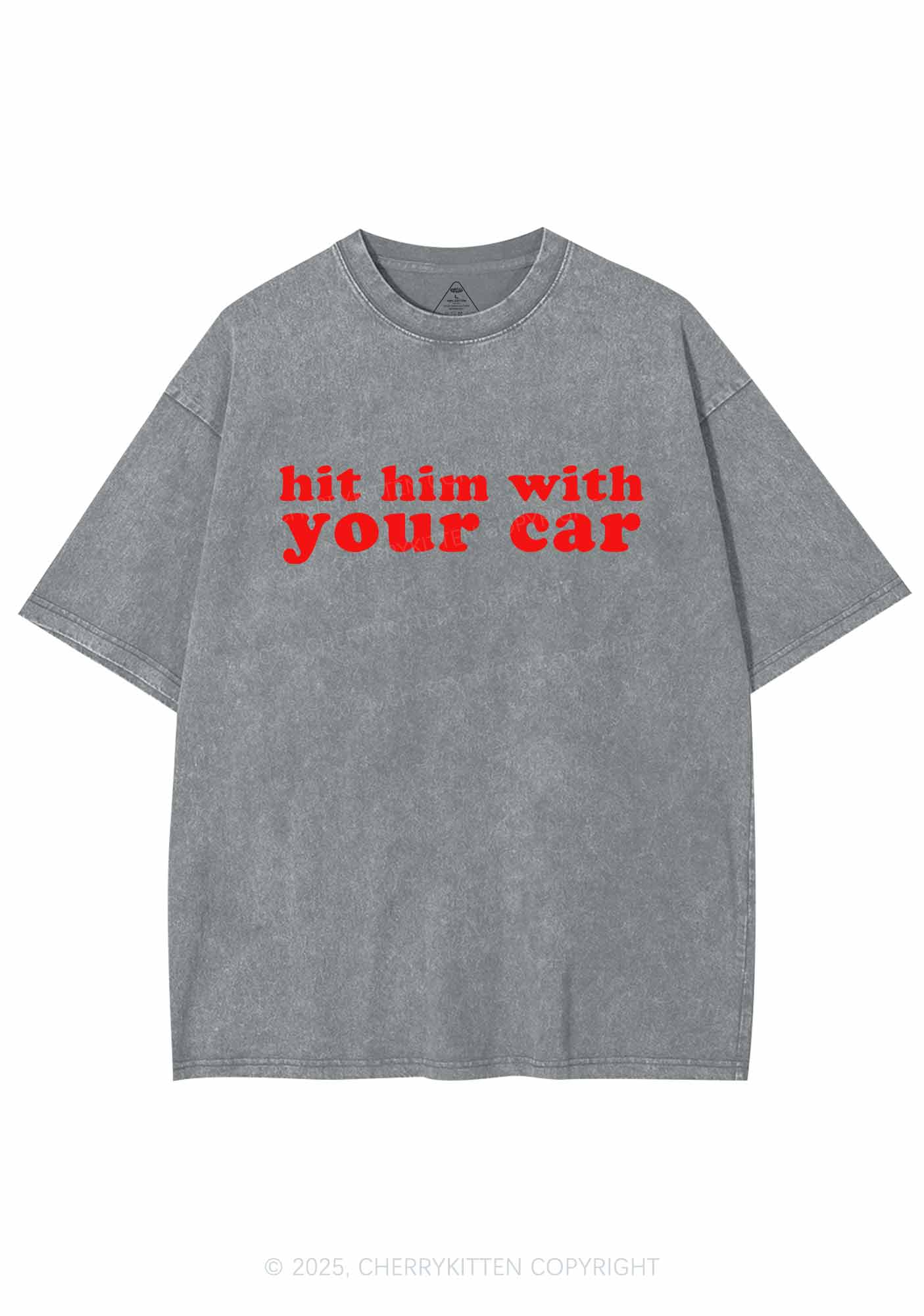 Hit Him Y2K Washed Tee Cherrykitten - Image 6