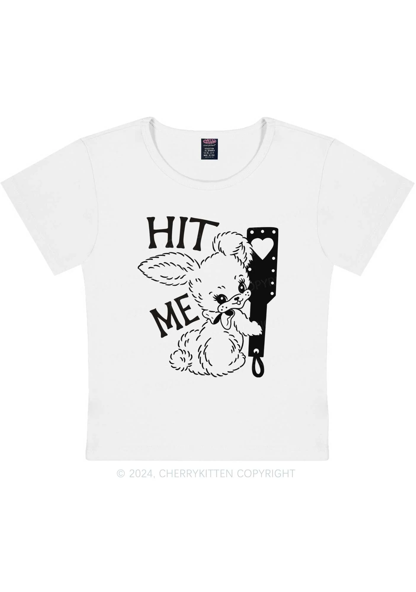 Hit Me Bunny Y2K Baby Tee Cherrykitten - Image 4