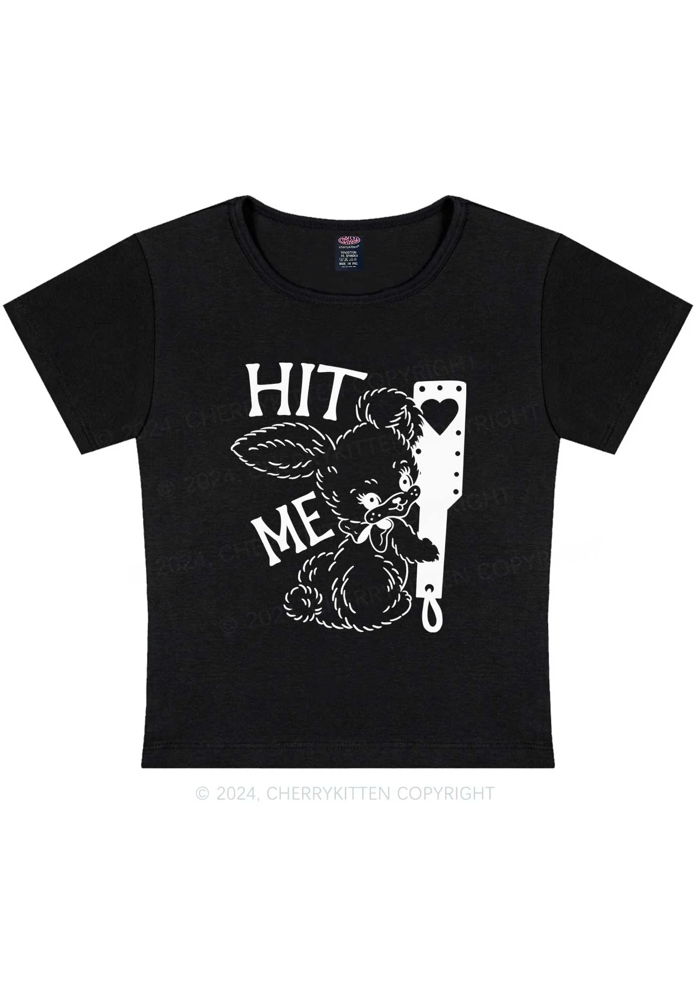 Hit Me Bunny Y2K Baby Tee Cherrykitten - Image 5