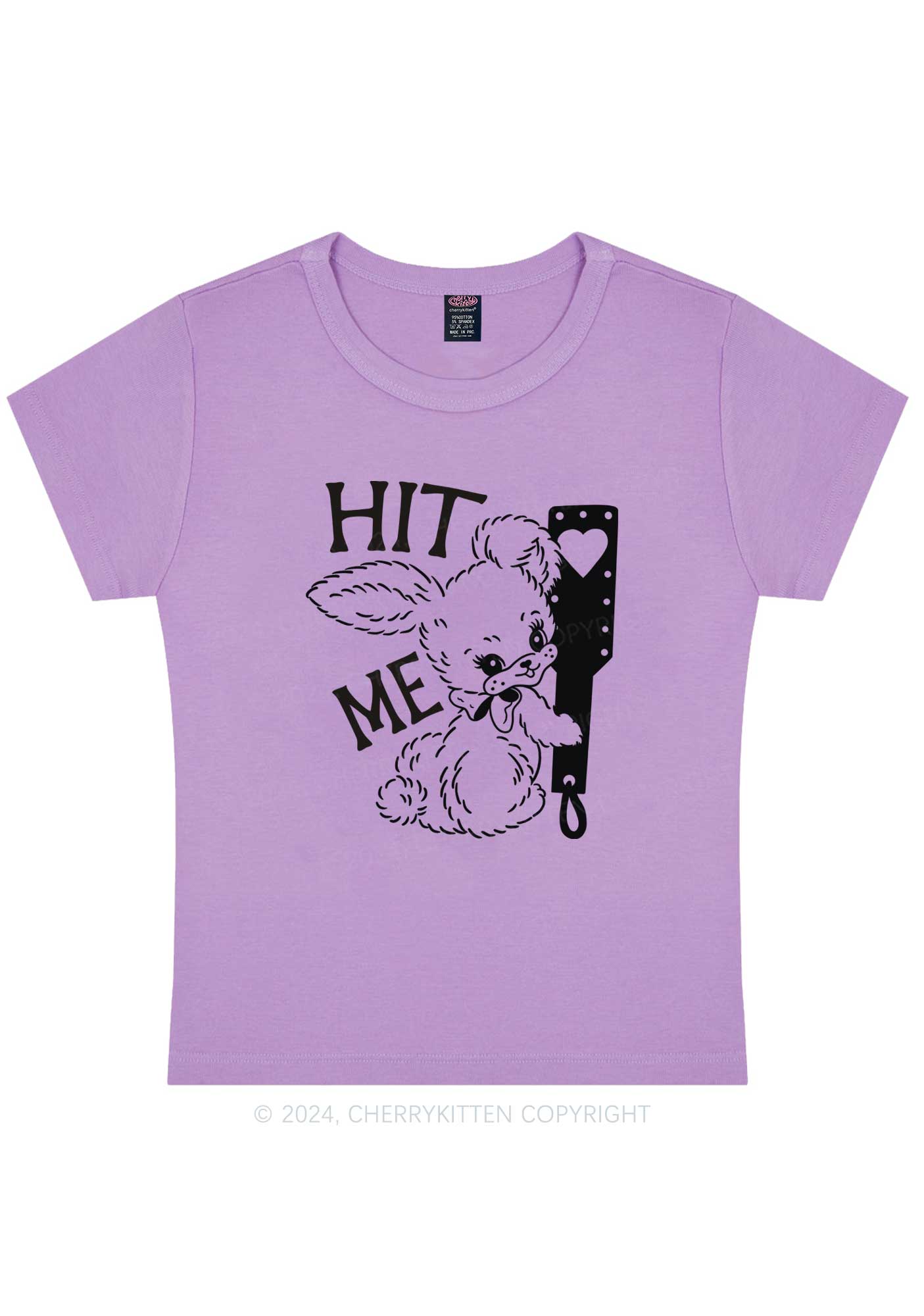 Hit Me Bunny Y2K Baby Tee Cherrykitten - Image 6