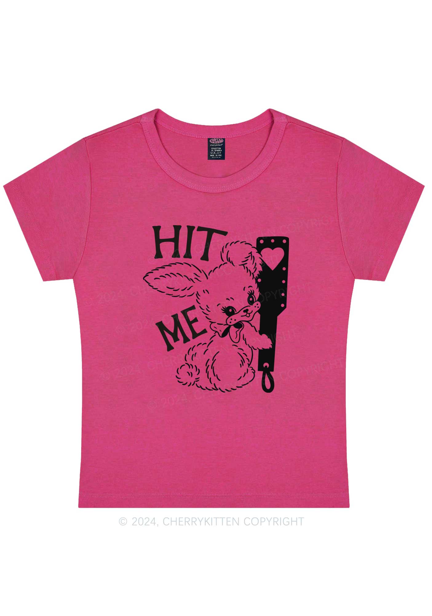 Hit Me Bunny Y2K Baby Tee Cherrykitten - Image 7