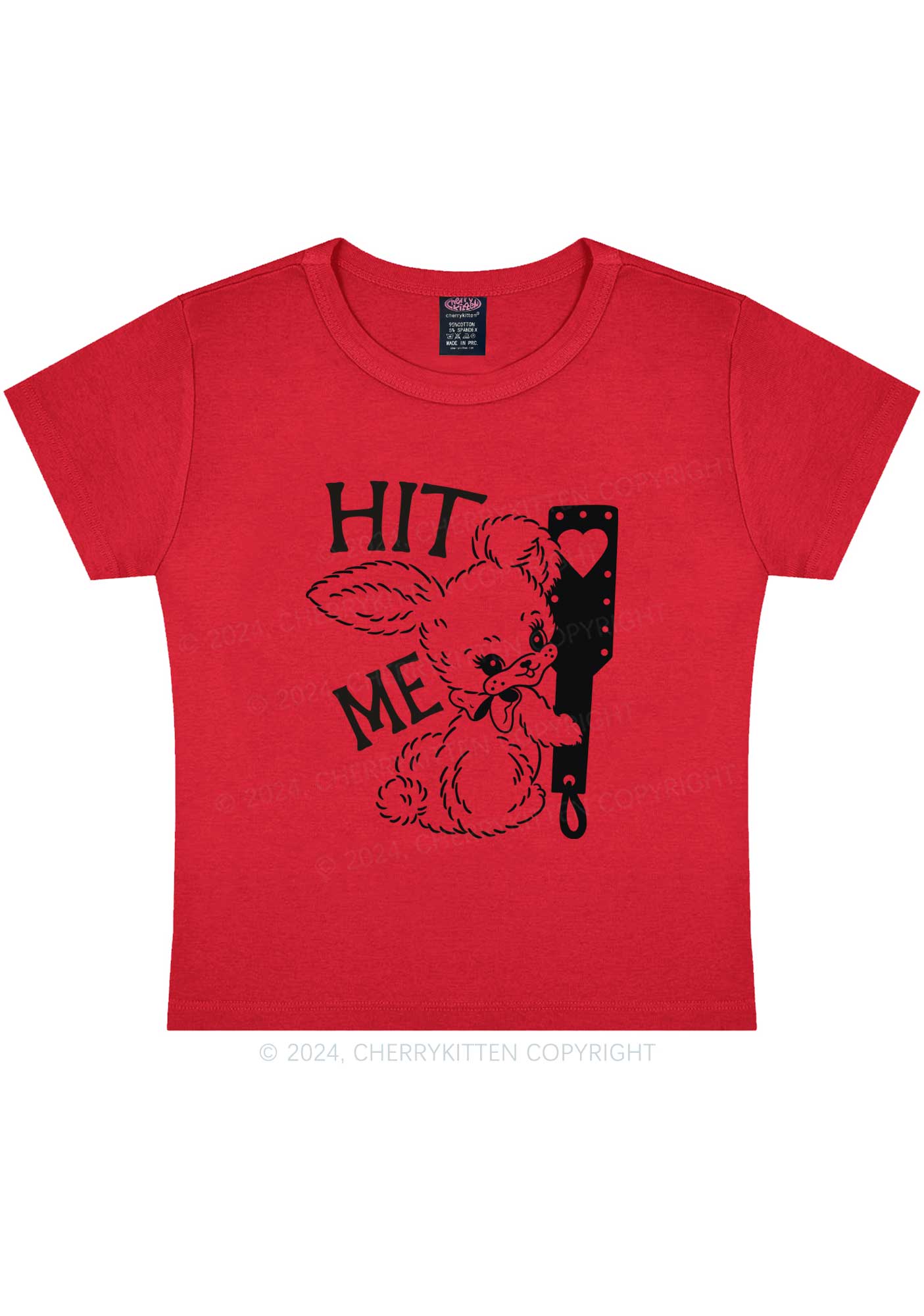 Hit Me Bunny Y2K Baby Tee Cherrykitten - Image 8