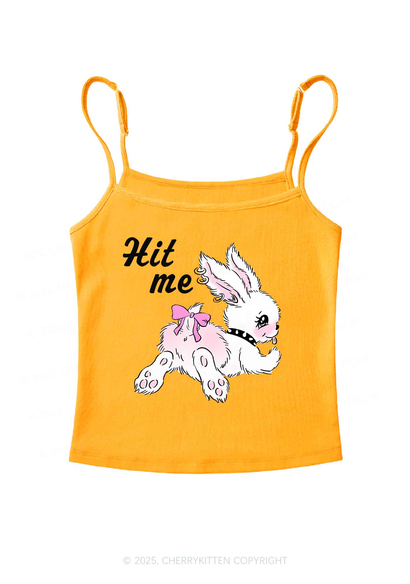 Hit Me White Bunny Y2K Spaghetti Strap Cami Cherrykitten - Image 7