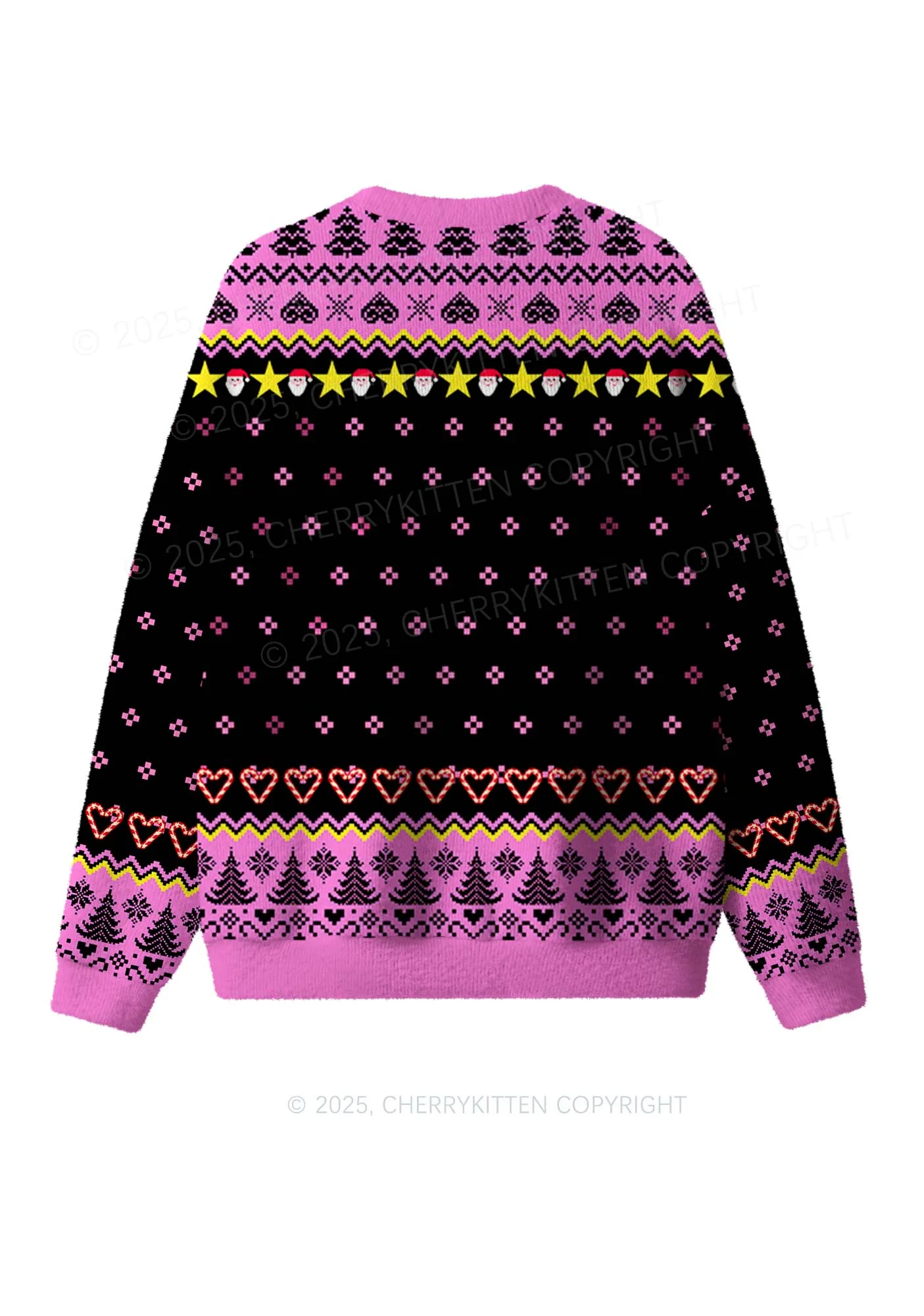Ho Ho Ho Bxxches Y2K Christmas Knit Sweatshirt Cherrykitten - Image 2
