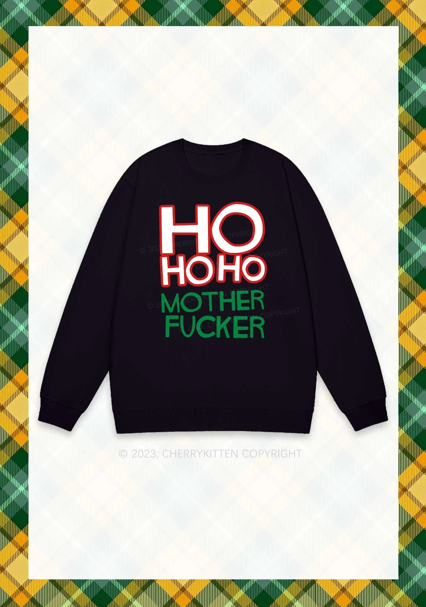 HOHOHO Christmas Y2K Sweatshirt Cherrykitten - Image 2