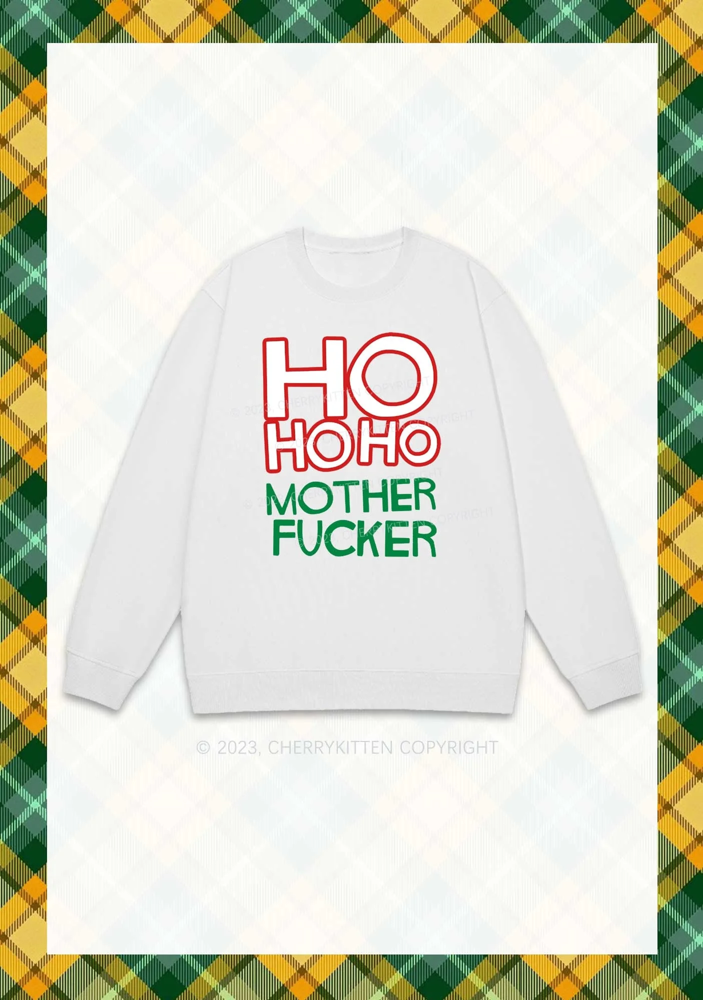 HOHOHO Christmas Y2K Sweatshirt Cherrykitten - Image 3