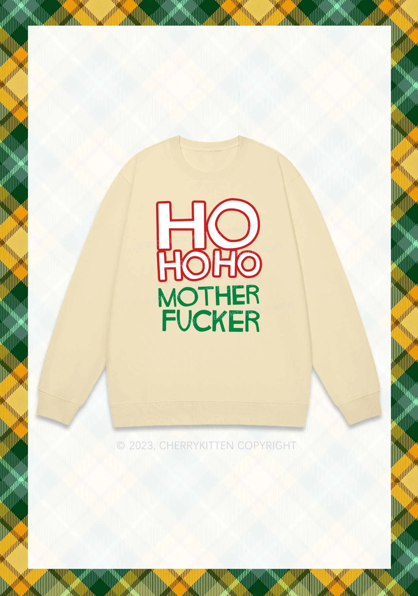 HOHOHO Christmas Y2K Sweatshirt Cherrykitten - Image 4