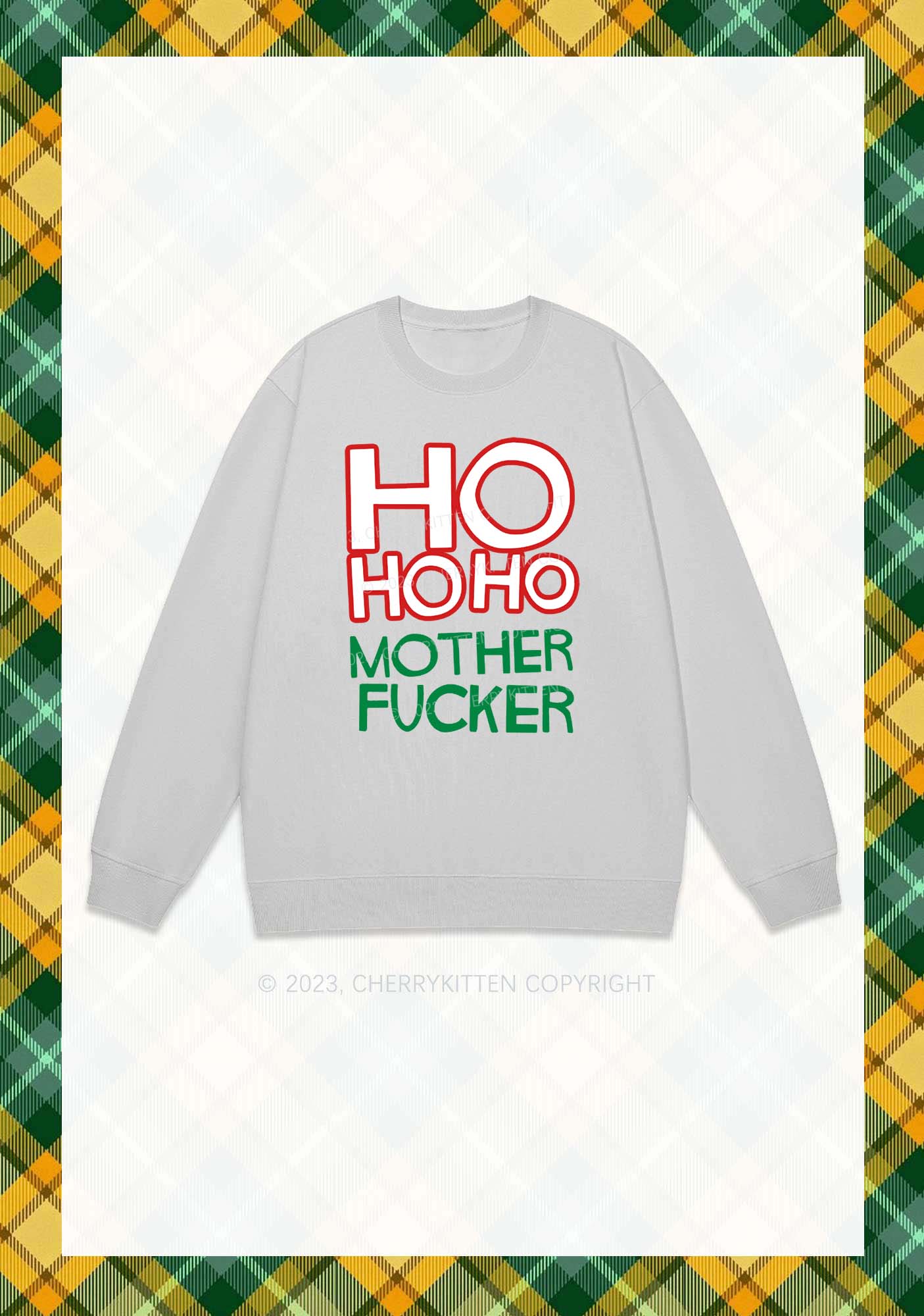 HOHOHO Christmas Y2K Sweatshirt Cherrykitten - Image 5