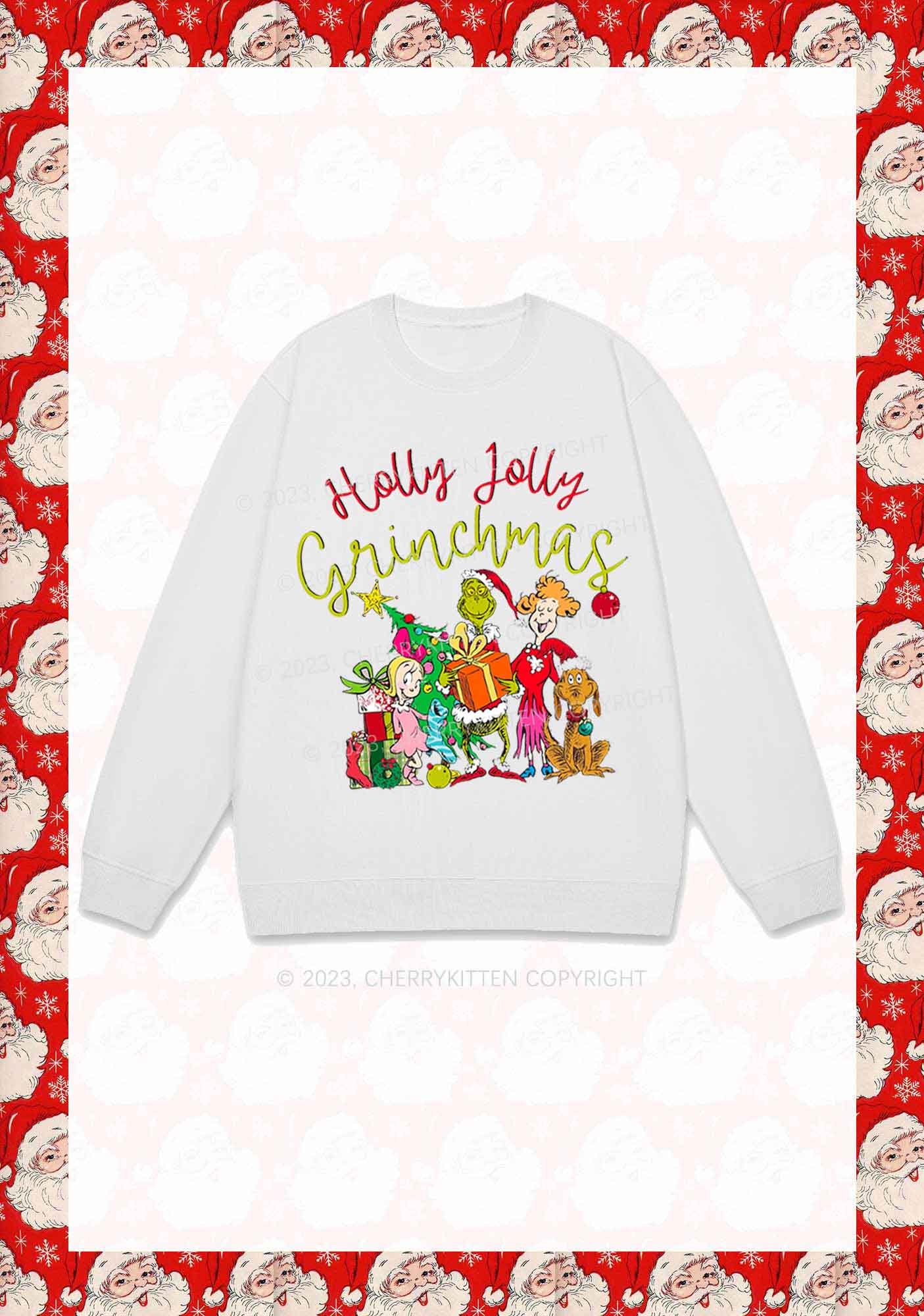 Holly Jolly Christmas Y2K Sweatshirt Cherrykitten - Image 3