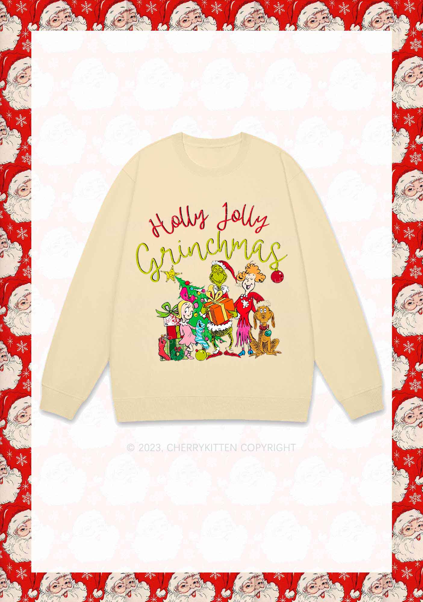 Holly Jolly Christmas Y2K Sweatshirt Cherrykitten - Image 4