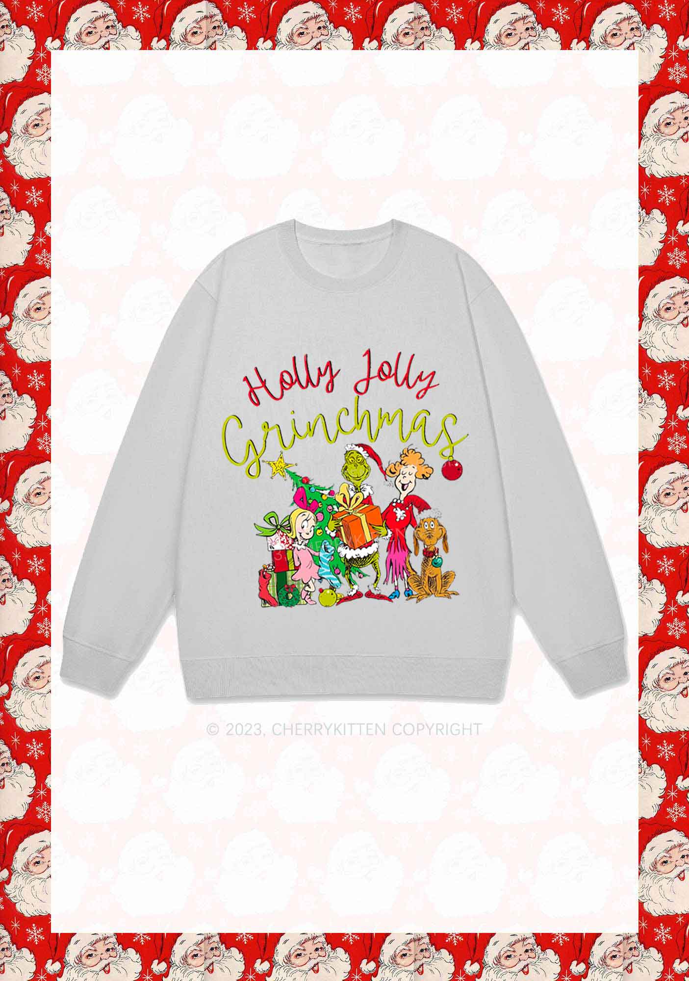 Holly Jolly Christmas Y2K Sweatshirt Cherrykitten - Image 5