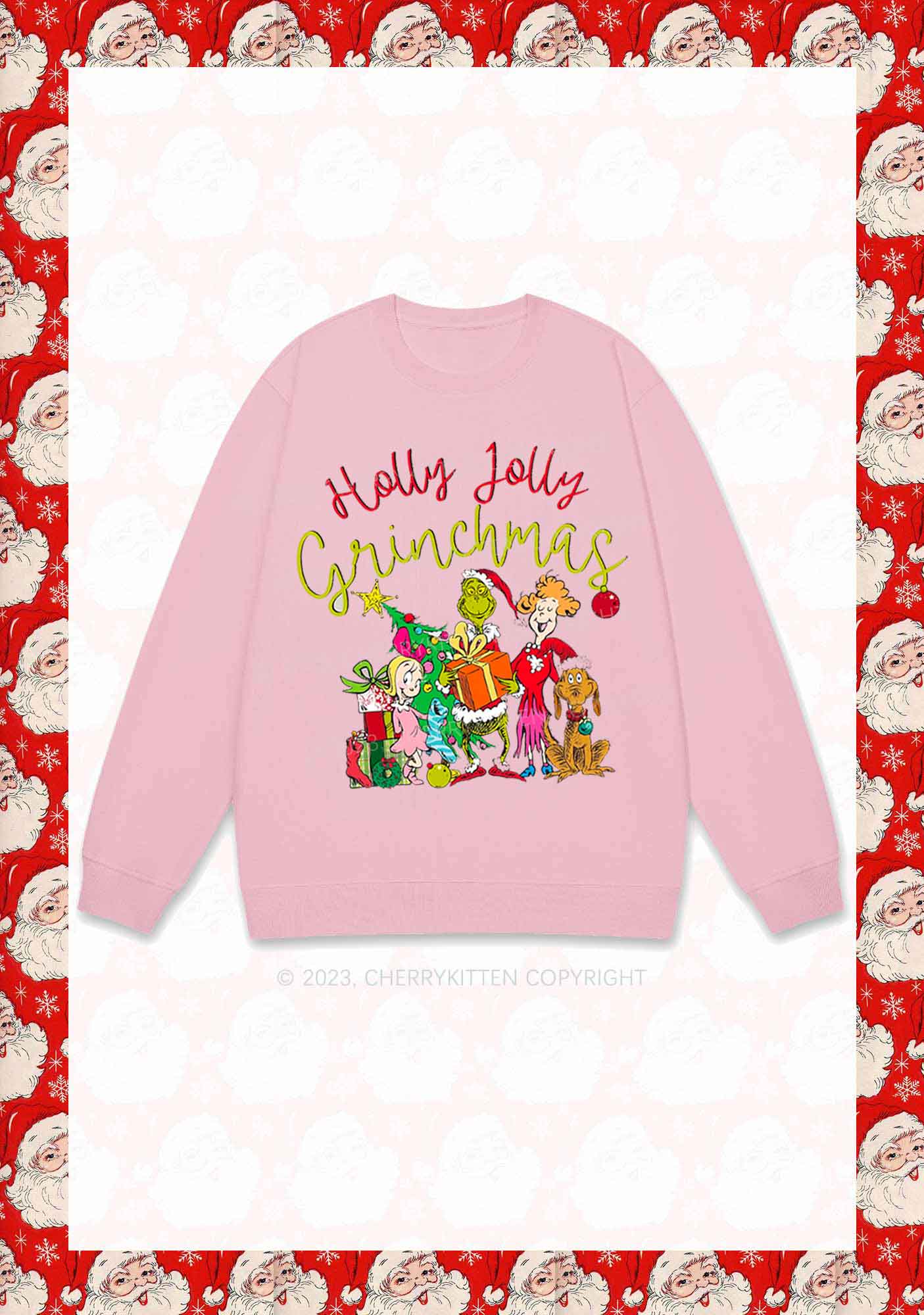 Holly Jolly Christmas Y2K Sweatshirt Cherrykitten - Image 6