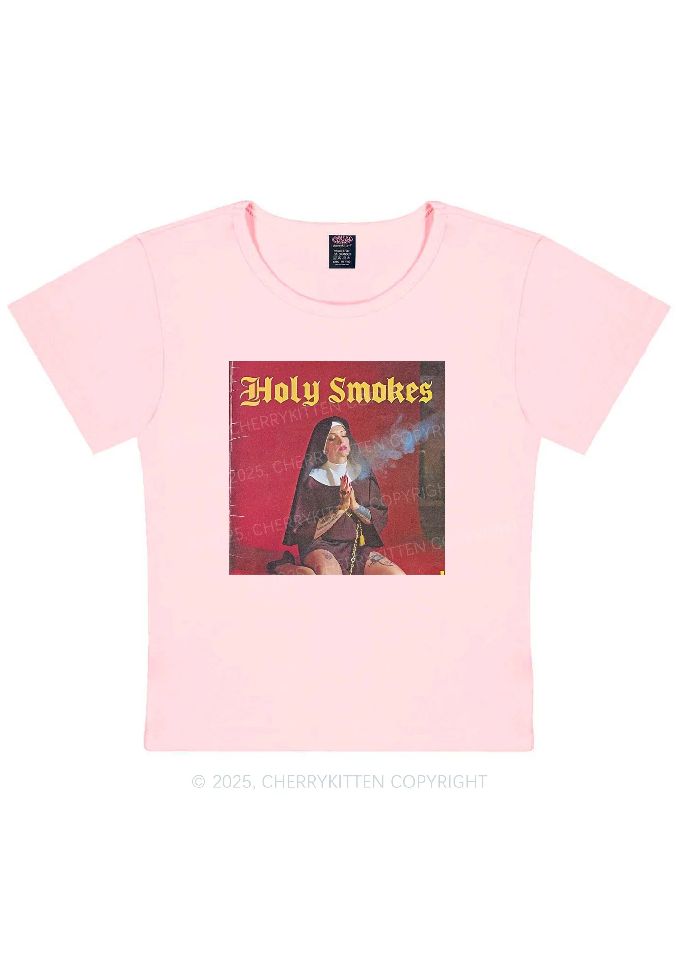 Holy Smokes Y2K Baby Tee Cherrykitten - Image 10