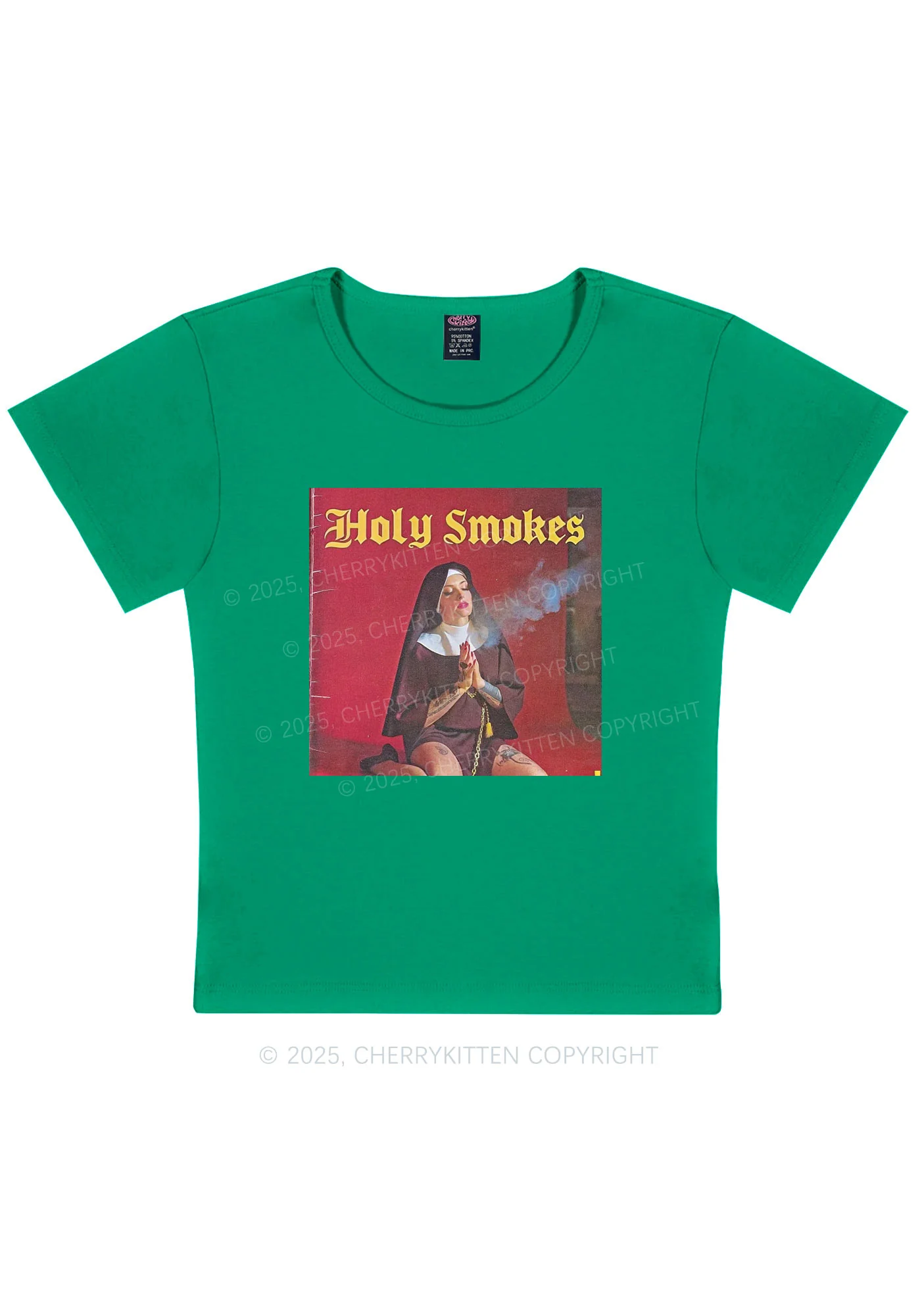 Holy Smokes Y2K Baby Tee Cherrykitten - Image 11