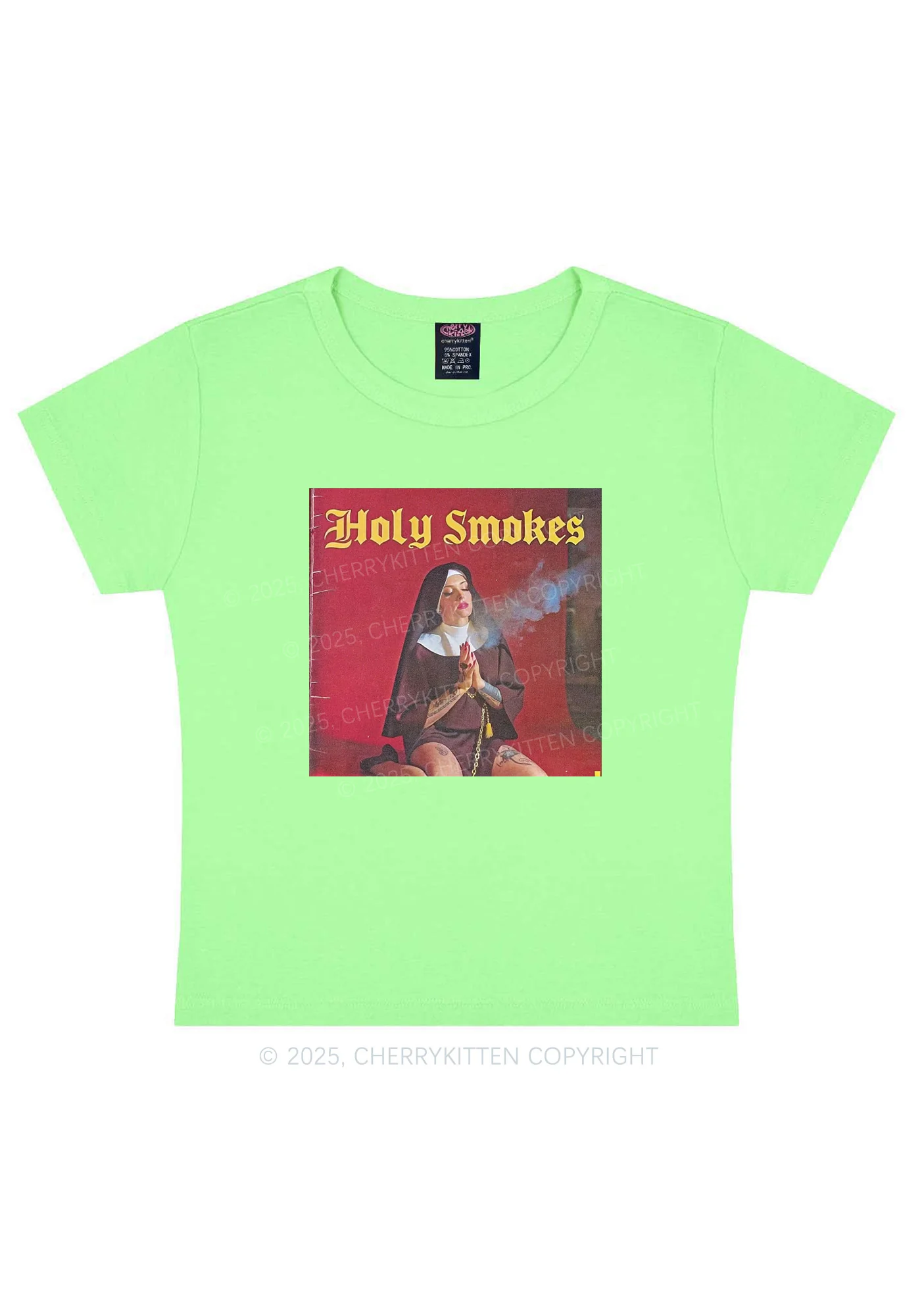 Holy Smokes Y2K Baby Tee Cherrykitten - Image 12