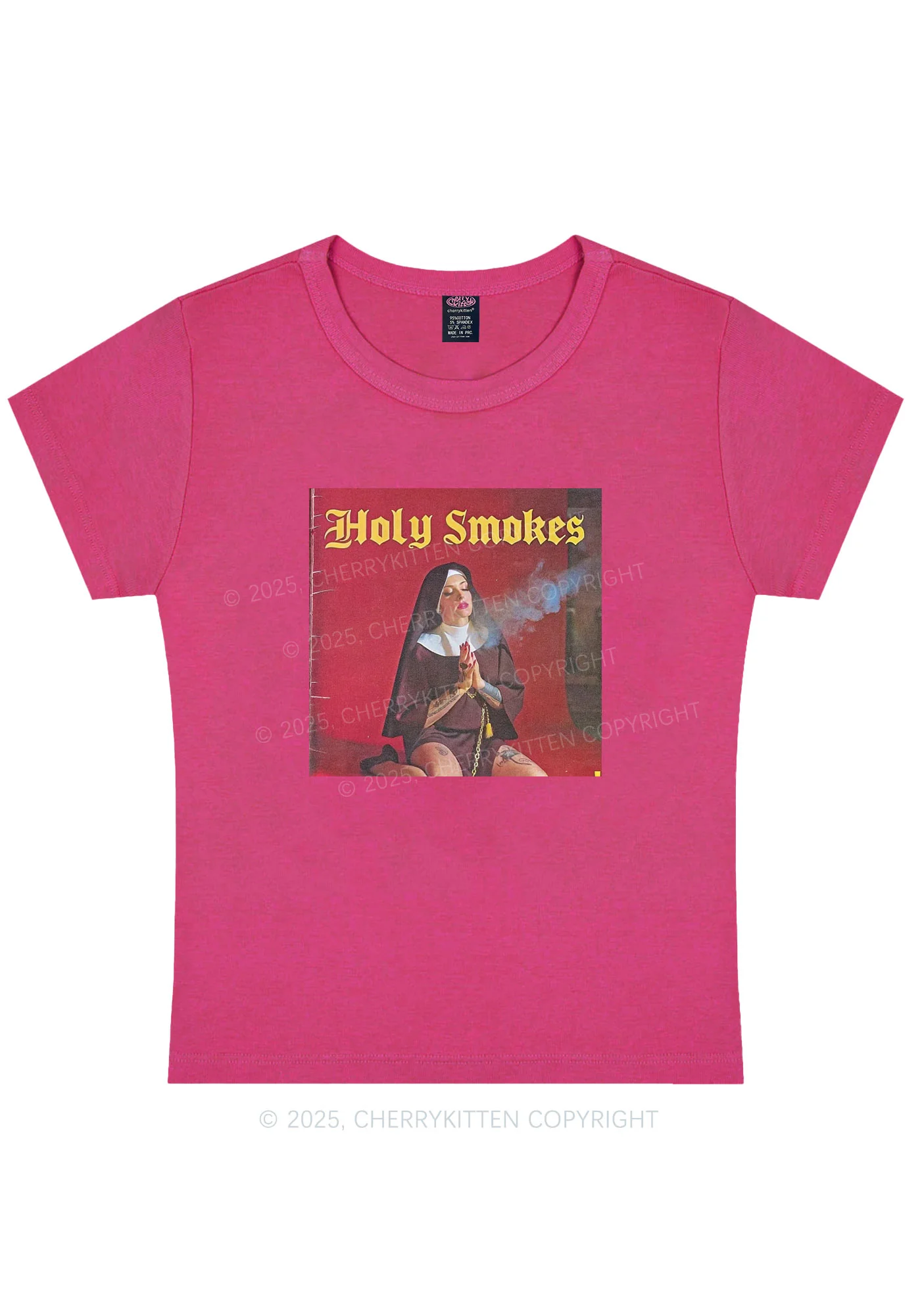 Holy Smokes Y2K Baby Tee Cherrykitten - Image 6