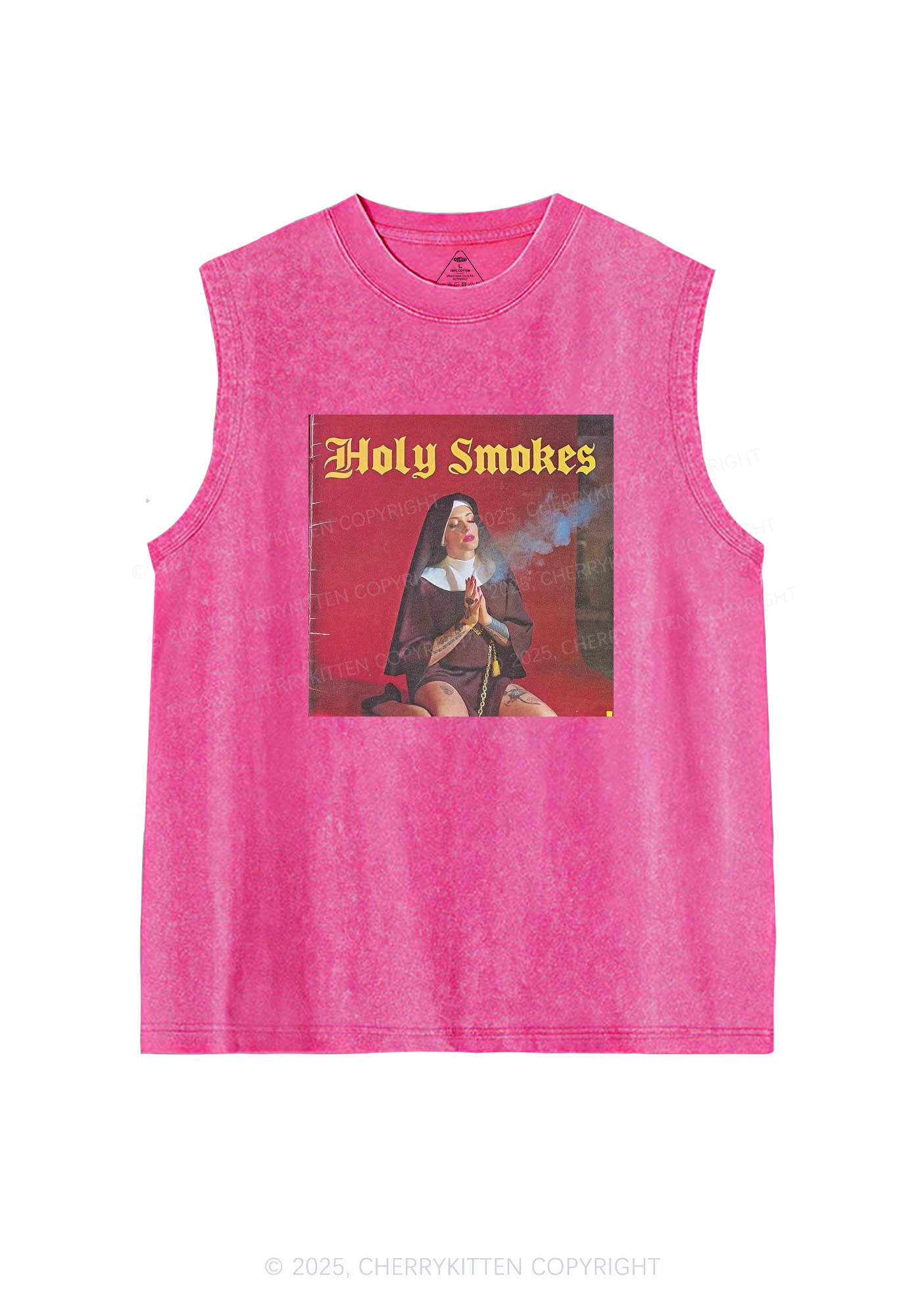 Holy Smokes Y2K Washed Tank Cherrykitten - Image 4