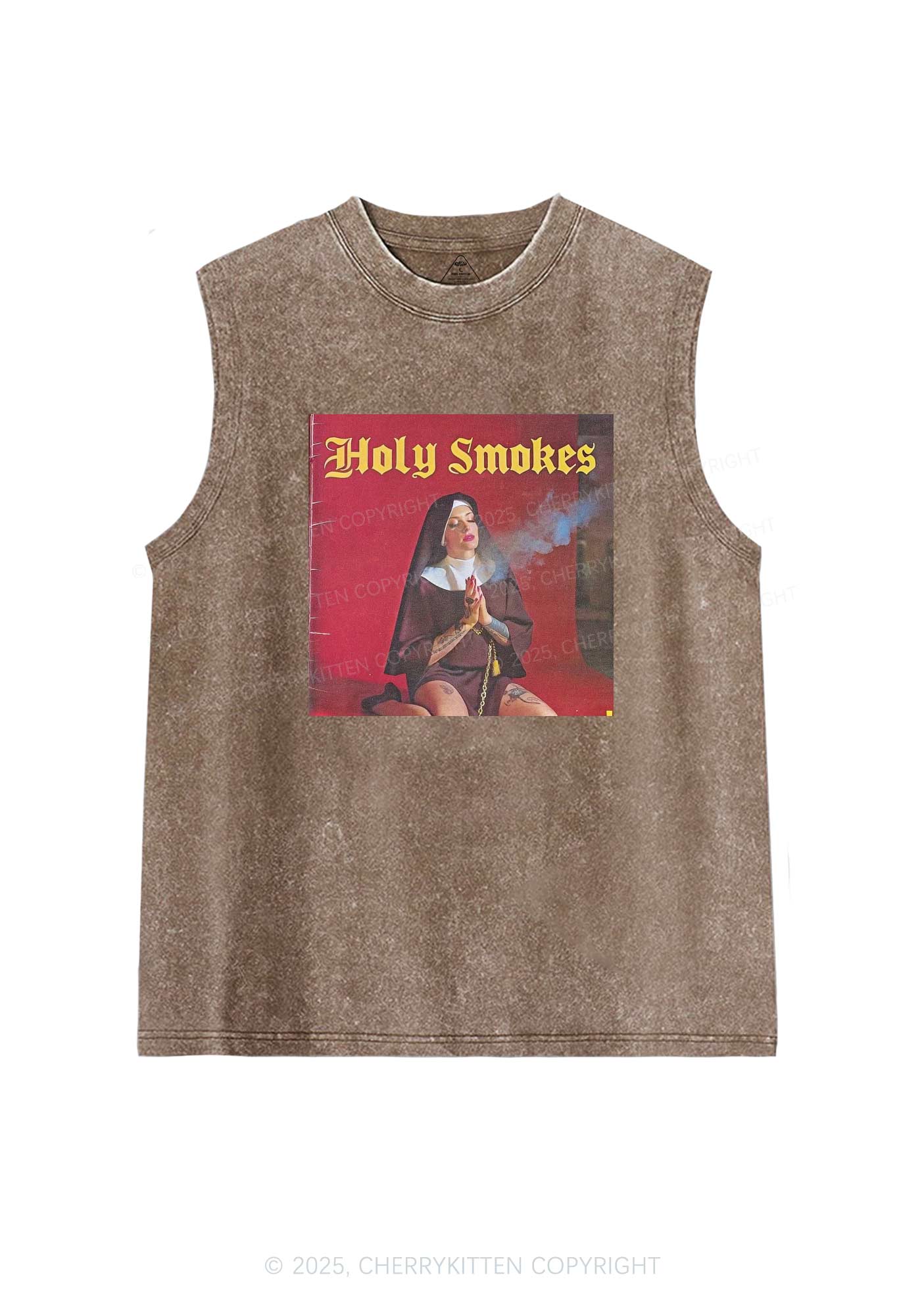 Holy Smokes Y2K Washed Tank Cherrykitten - Image 5