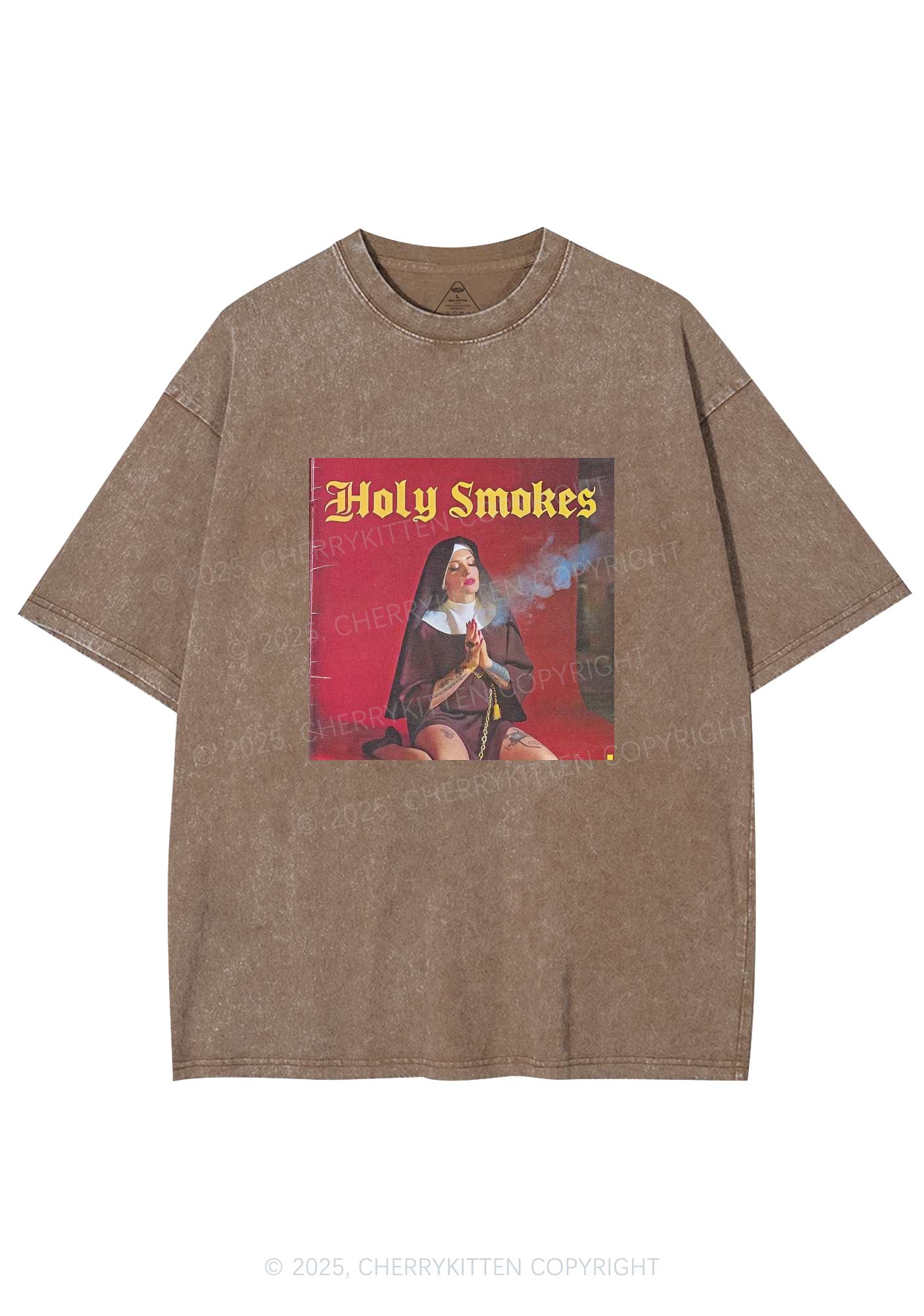 Holy Smokes Y2K Washed Tee Cherrykitten - Image 7