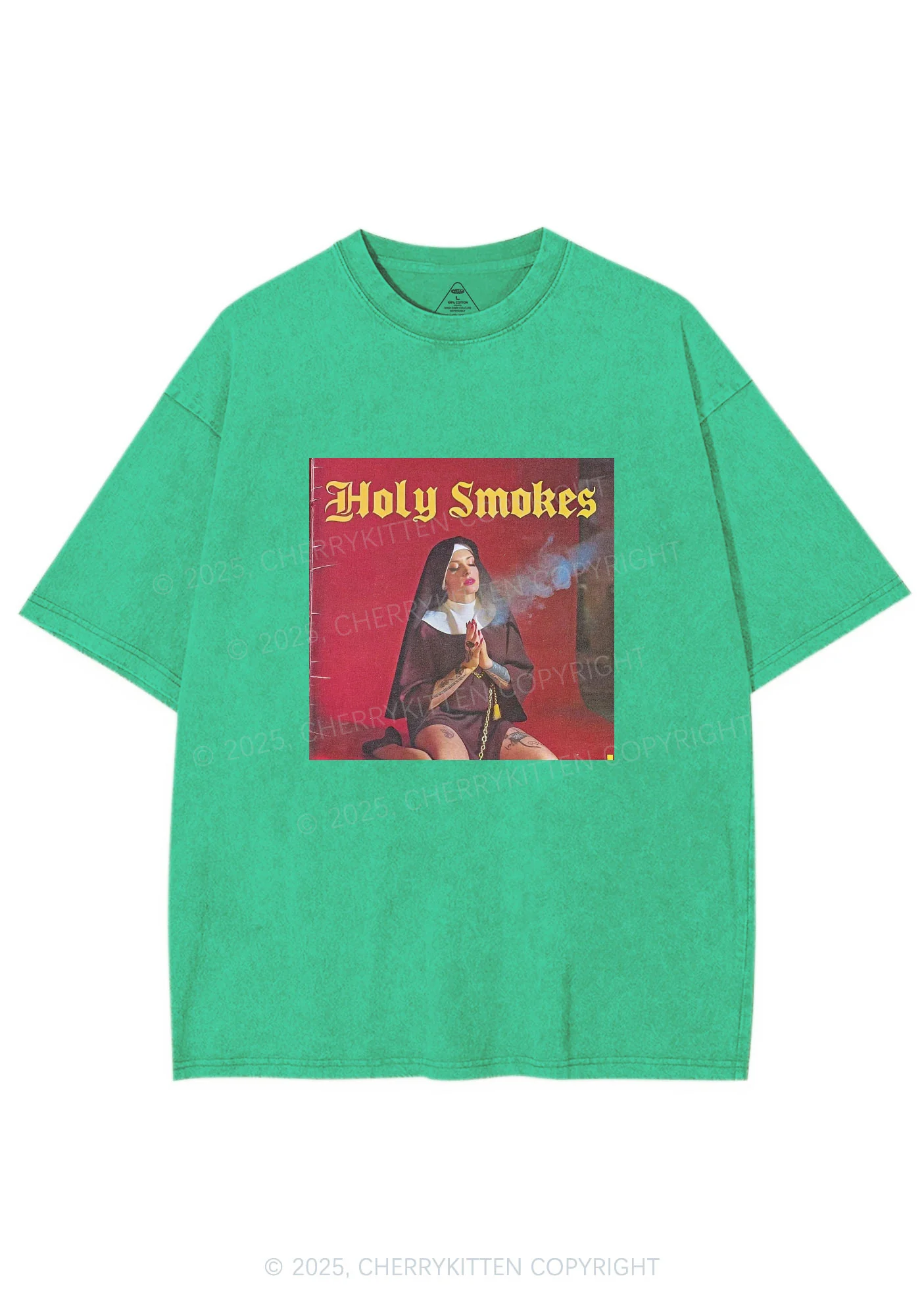 Holy Smokes Y2K Washed Tee Cherrykitten - Image 8