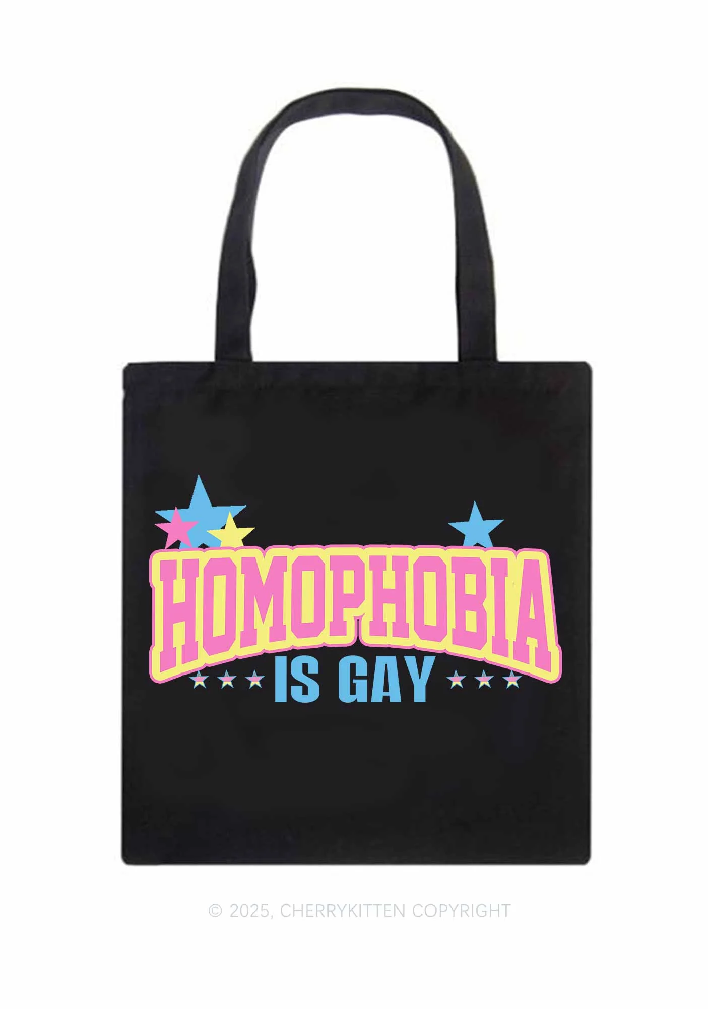 Homophobia Is Gay Pride Y2K Canvas Tote Bag Cherrykitten - Image 3