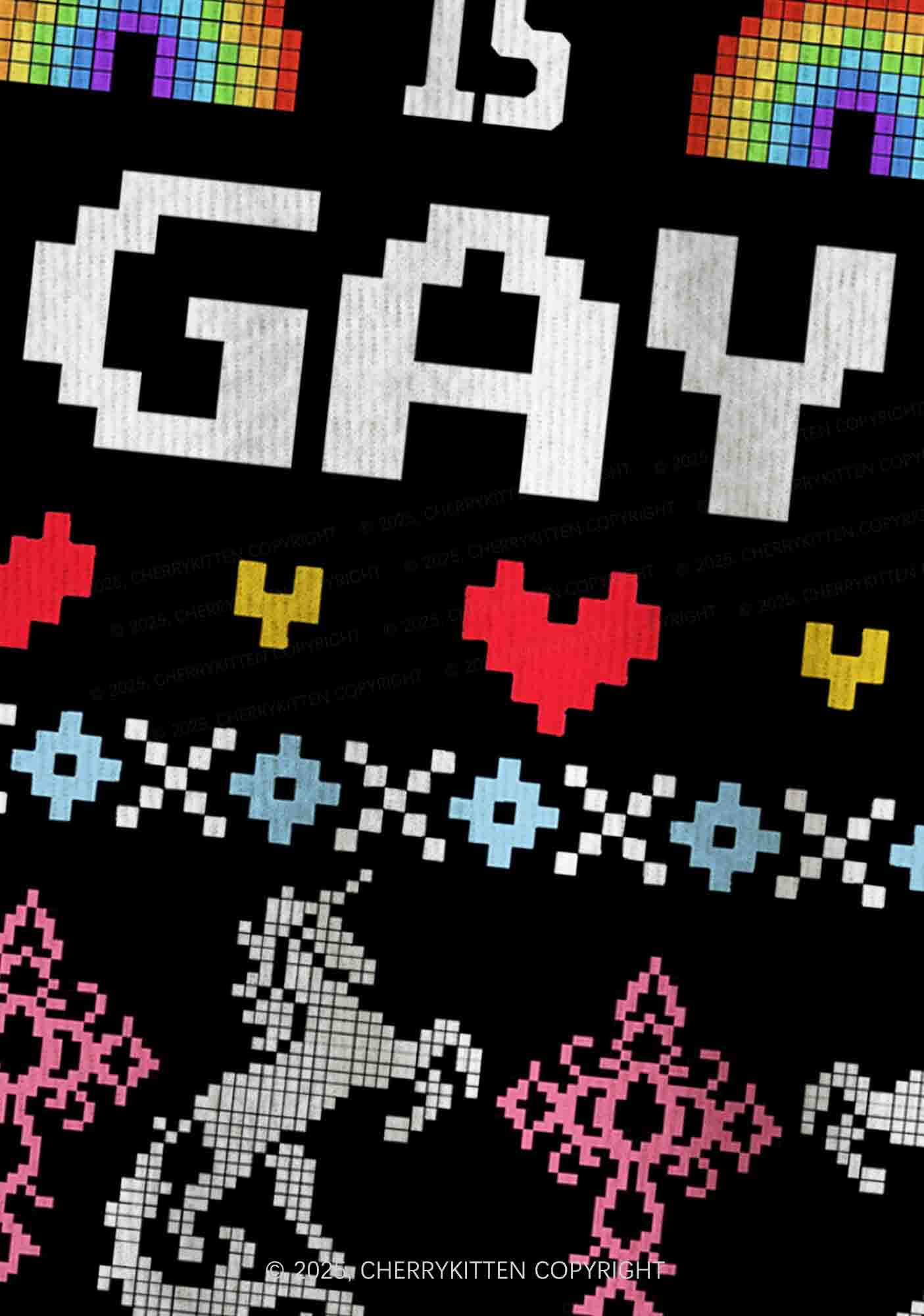 Homophobia Is Gay Pride Y2K Christmas Cardigan Knit Sweatshirt Cherrykitten - Image 5