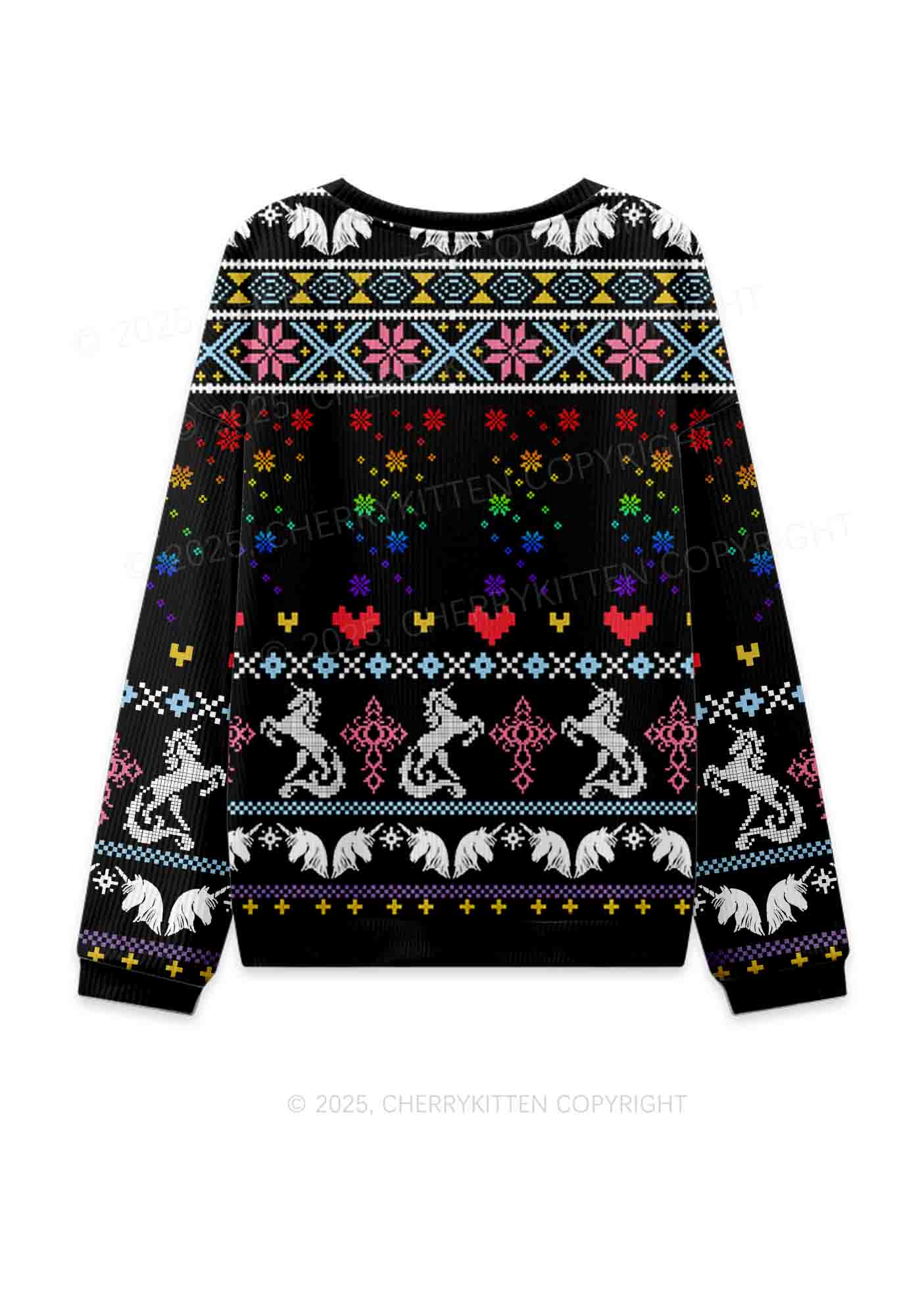 Homophobia Is Gay Pride Y2K Christmas Knit Sweatshirt Cherrykitten - Image 4