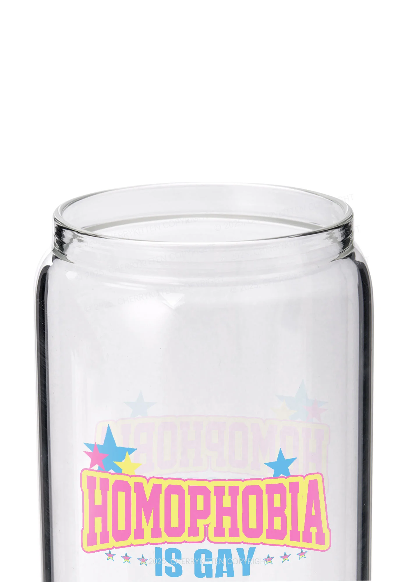 Homophobia Is Gay Pride Y2K Printed Glass Cup Cherrykitten - Image 2