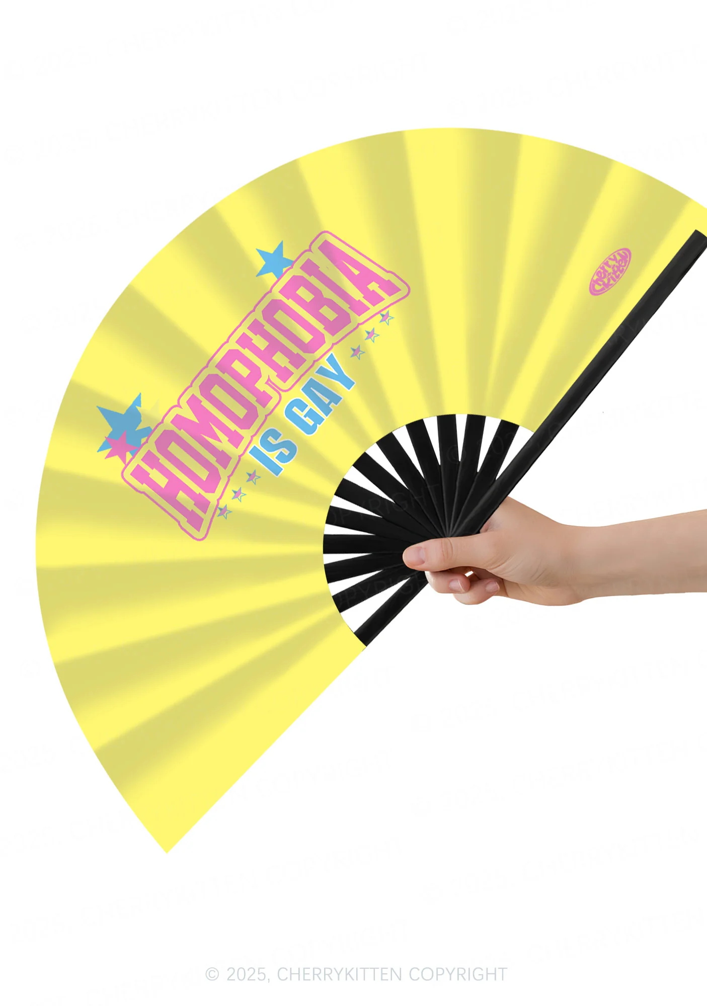 Homophobia Is Gay Pride Y2K Rave Hand Fan Cherrykitten - Image 2
