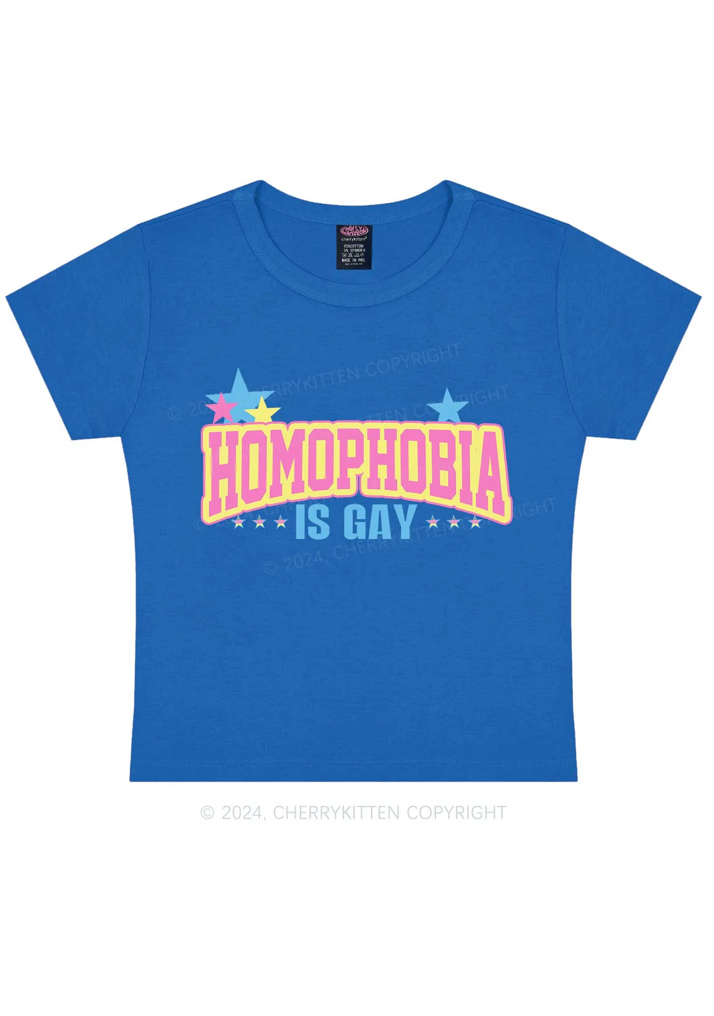 Homophobia Is Gay Y2K Baby Tee Cherrykitten - Image 10