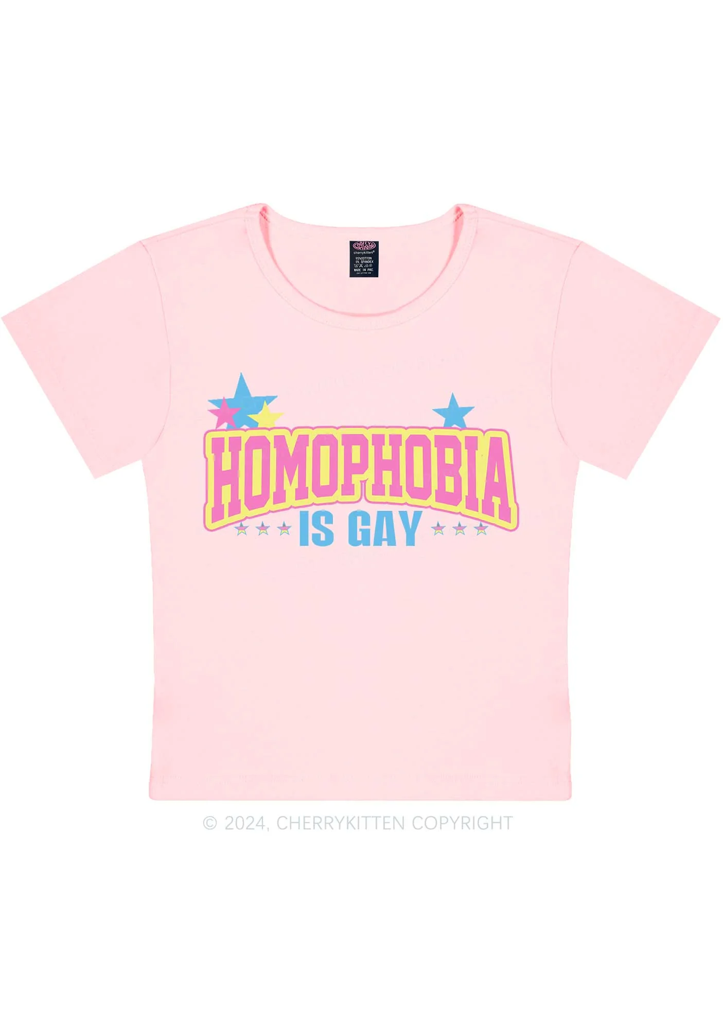 Homophobia Is Gay Y2K Baby Tee Cherrykitten - Image 7