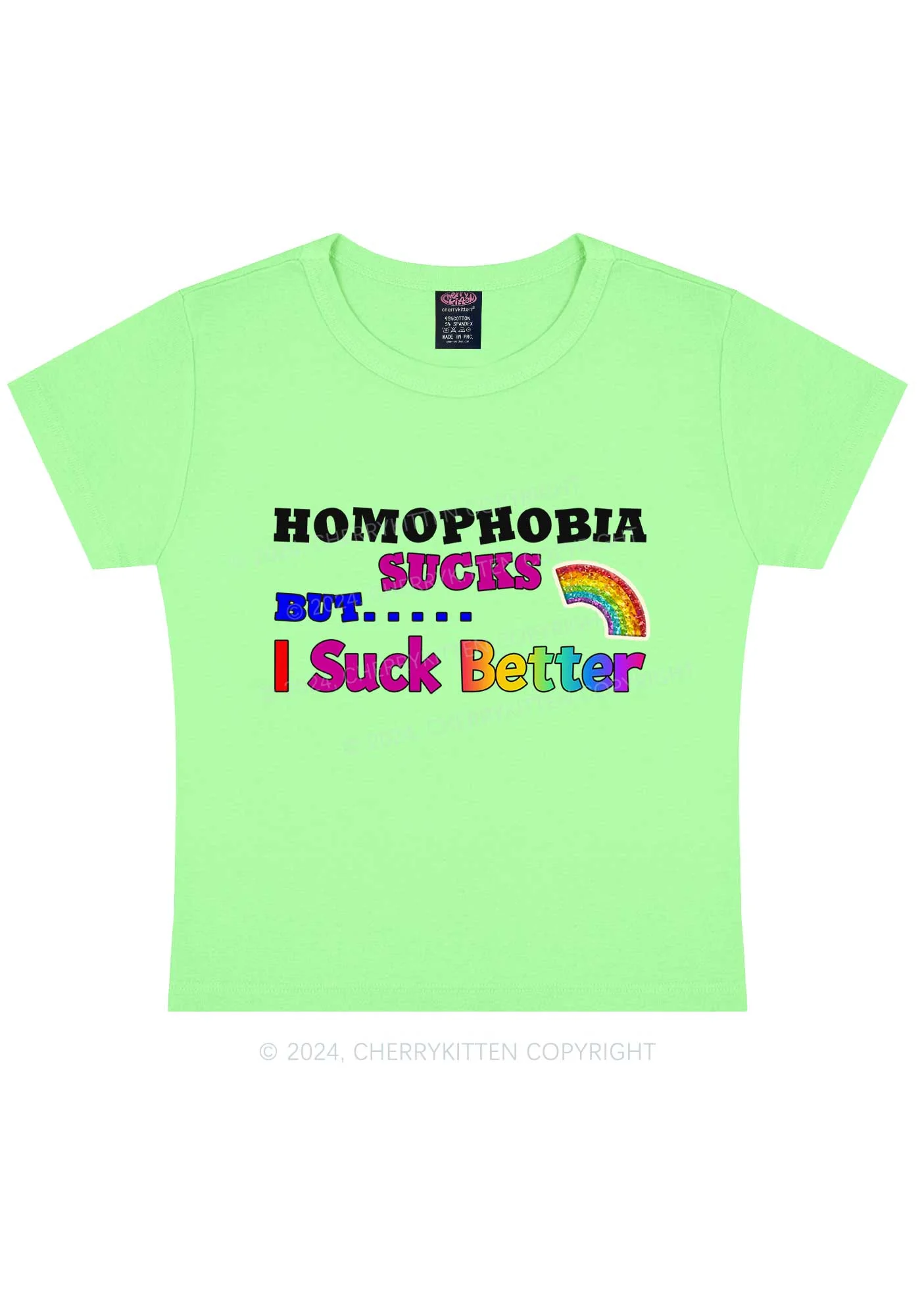 Homophobia Sucks Y2K Baby Tee Cherrykitten - Image 12
