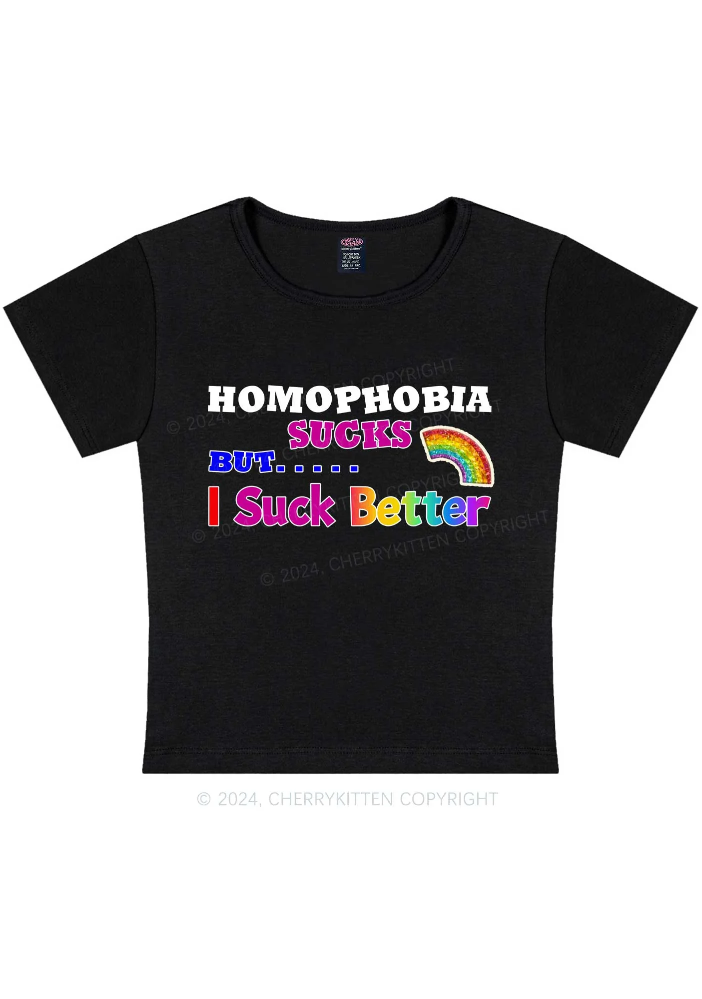 Homophobia Sucks Y2K Baby Tee Cherrykitten - Image 6