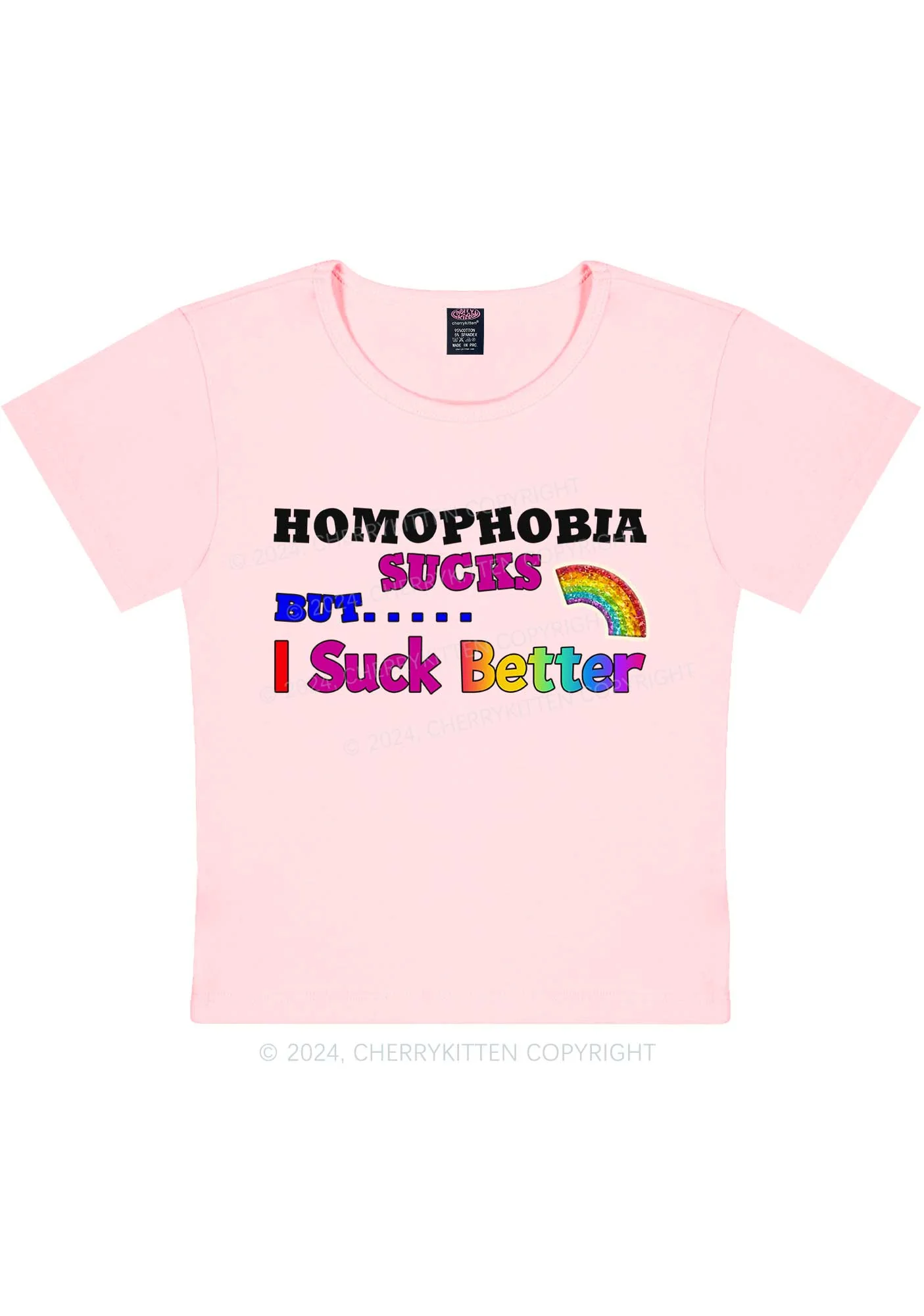 Homophobia Sucks Y2K Baby Tee Cherrykitten - Image 8