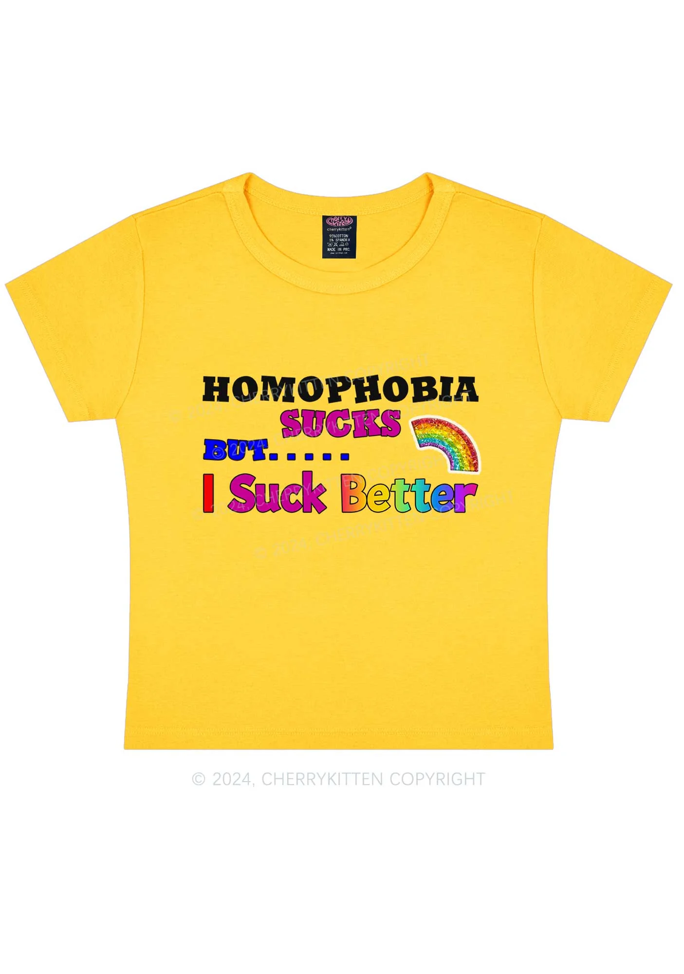 Homophobia Sucks Y2K Baby Tee Cherrykitten - Image 9