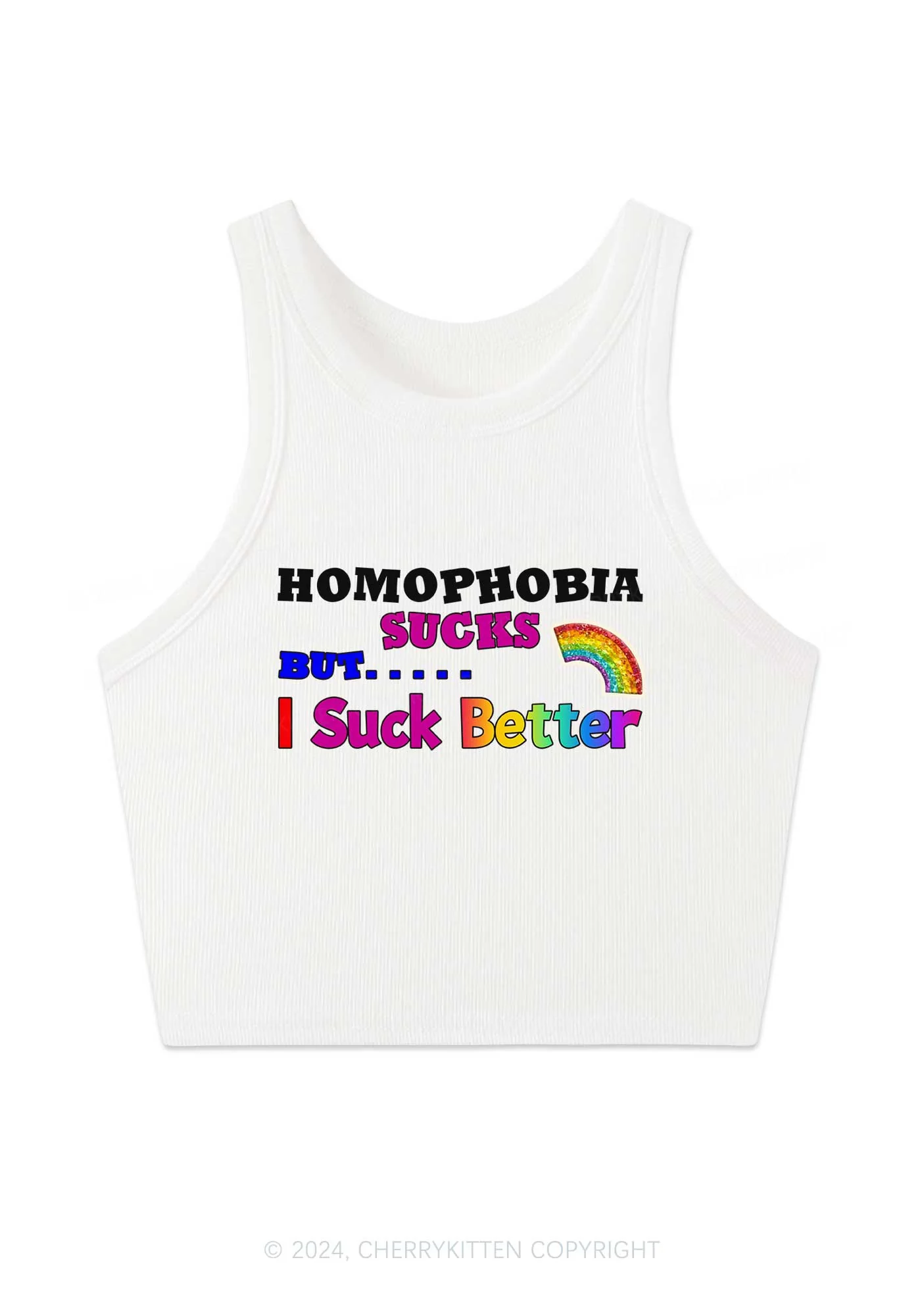 Homophobia Sucks Y2K Crop Tank Top Cherrykitten - Image 2