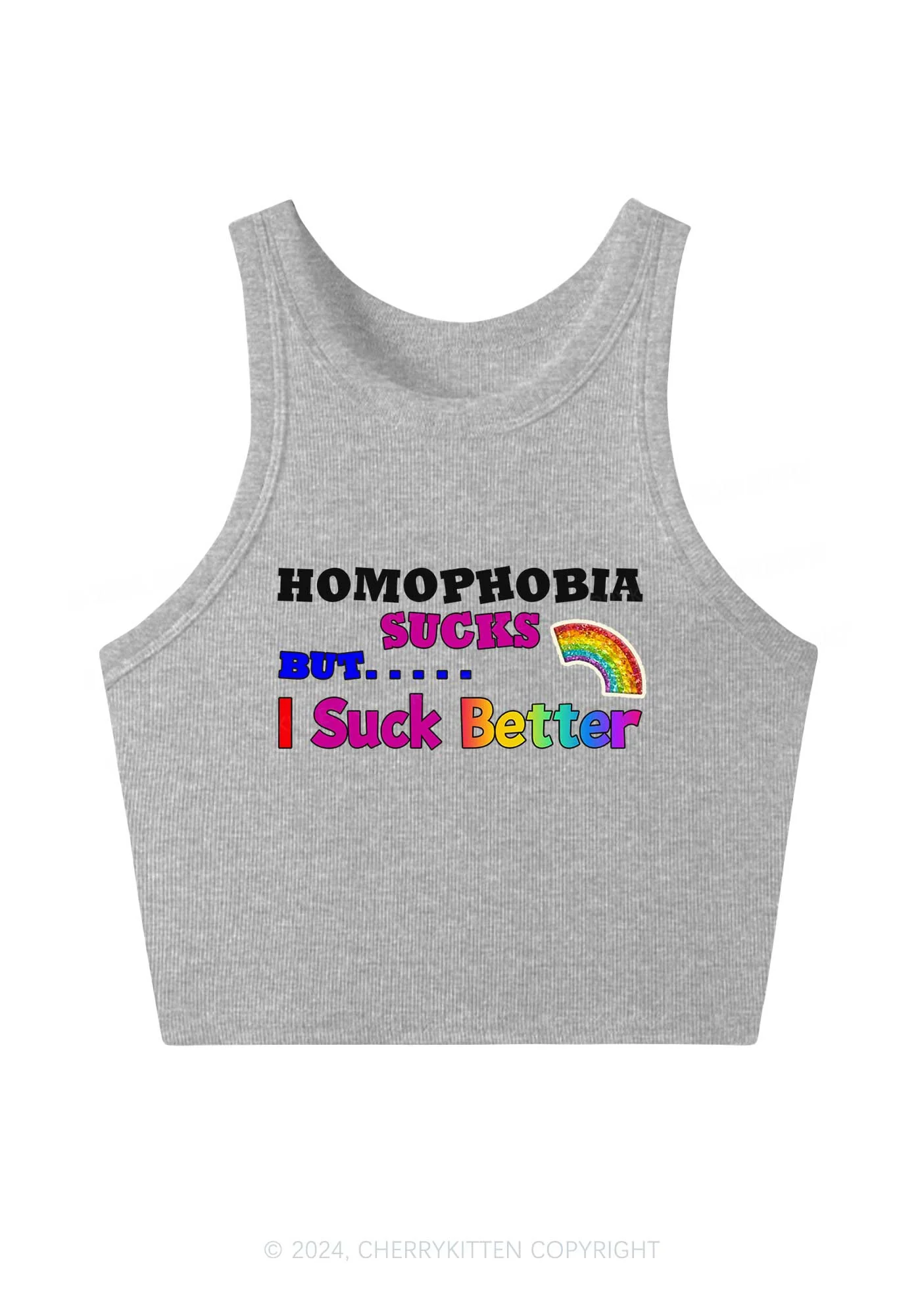 Homophobia Sucks Y2K Crop Tank Top Cherrykitten - Image 3