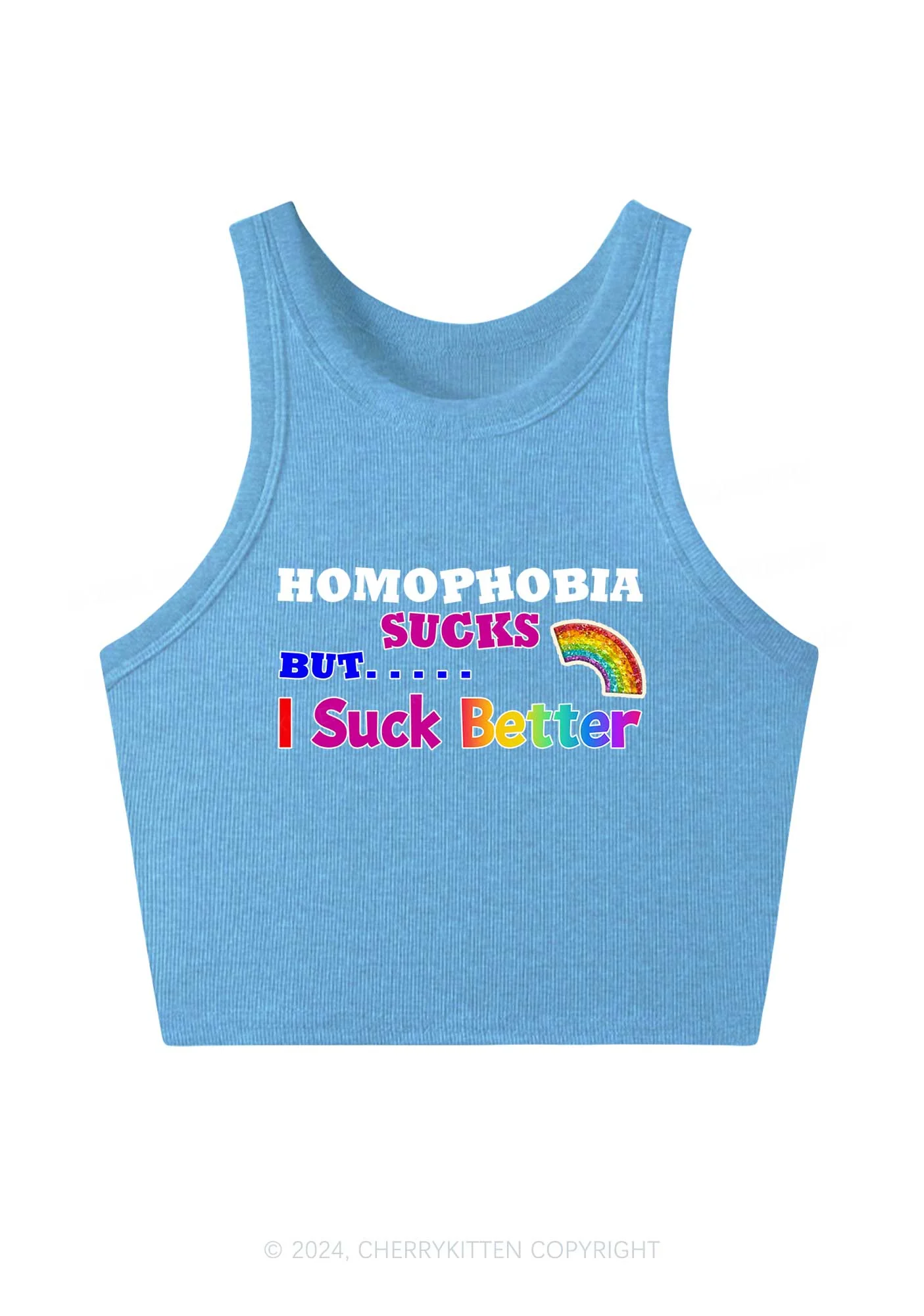 Homophobia Sucks Y2K Crop Tank Top Cherrykitten - Image 4
