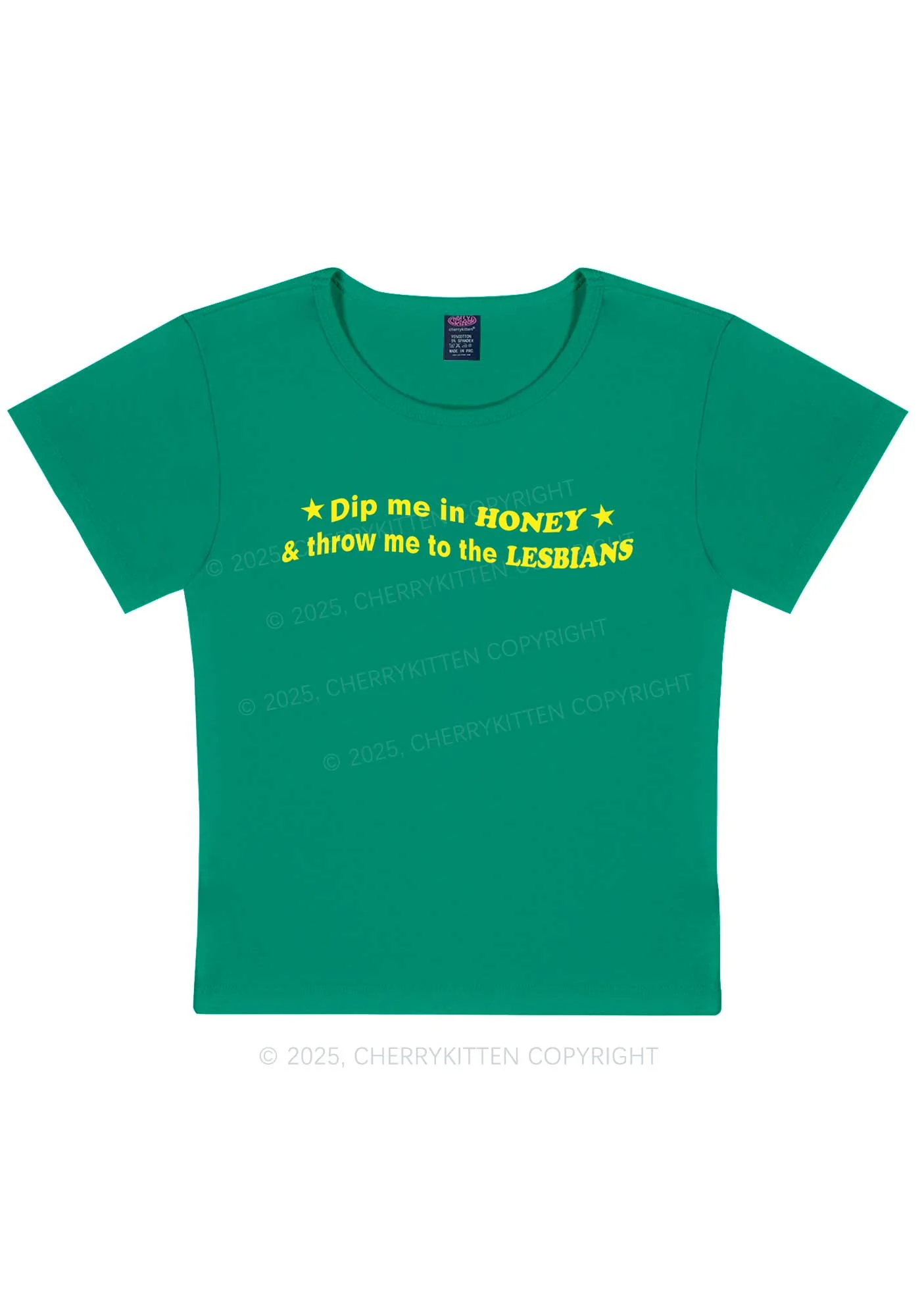 Honey Lesbians Pride Y2K Baby Tee Cherrykitten - Image 11