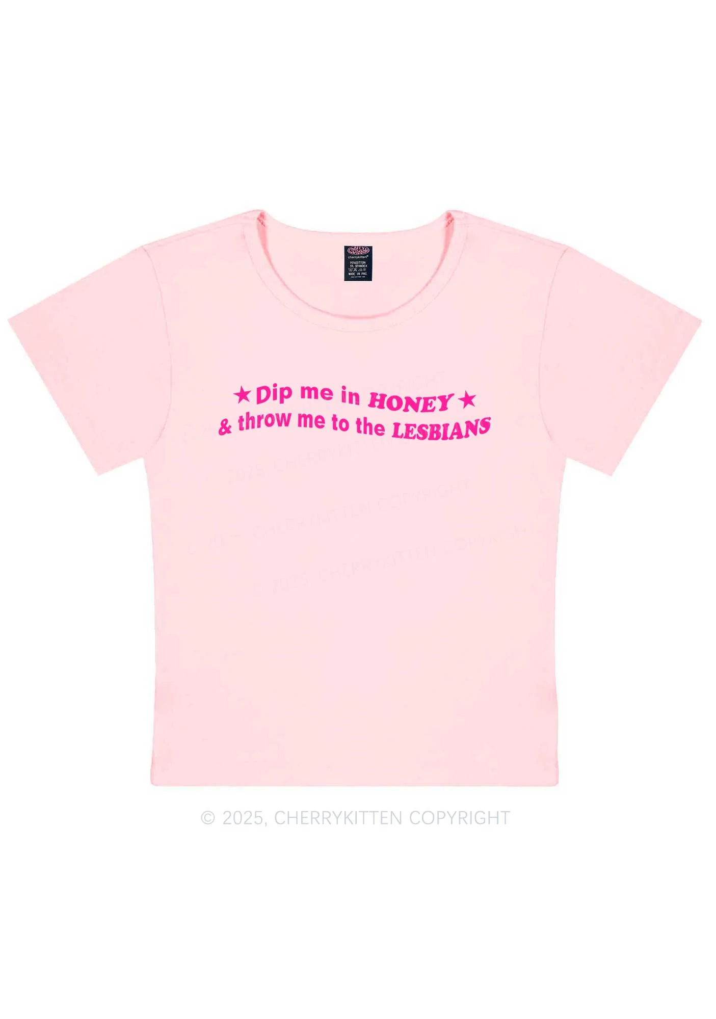 Honey Lesbians Pride Y2K Baby Tee Cherrykitten - Image 12