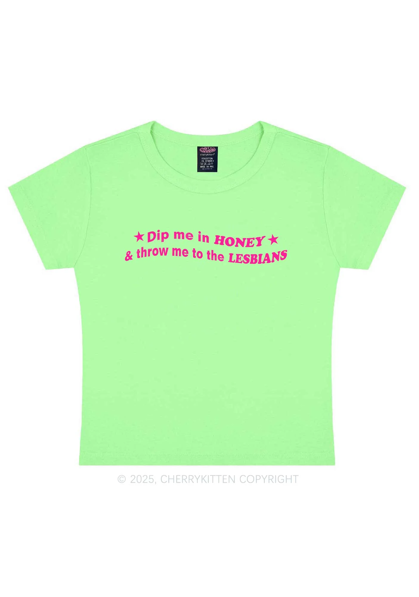Honey Lesbians Pride Y2K Baby Tee Cherrykitten - Image 13