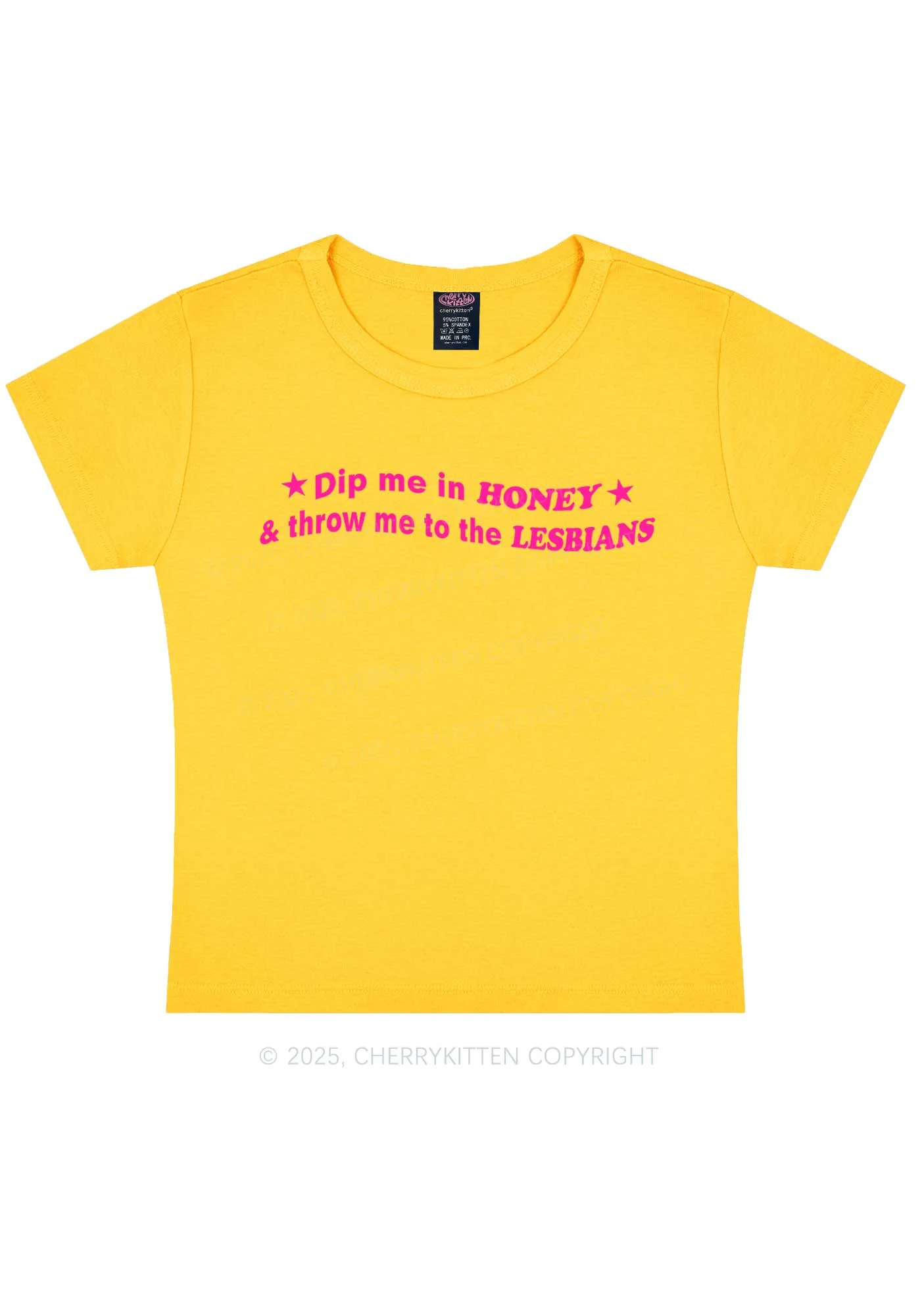 Honey Lesbians Pride Y2K Baby Tee Cherrykitten - Image 6