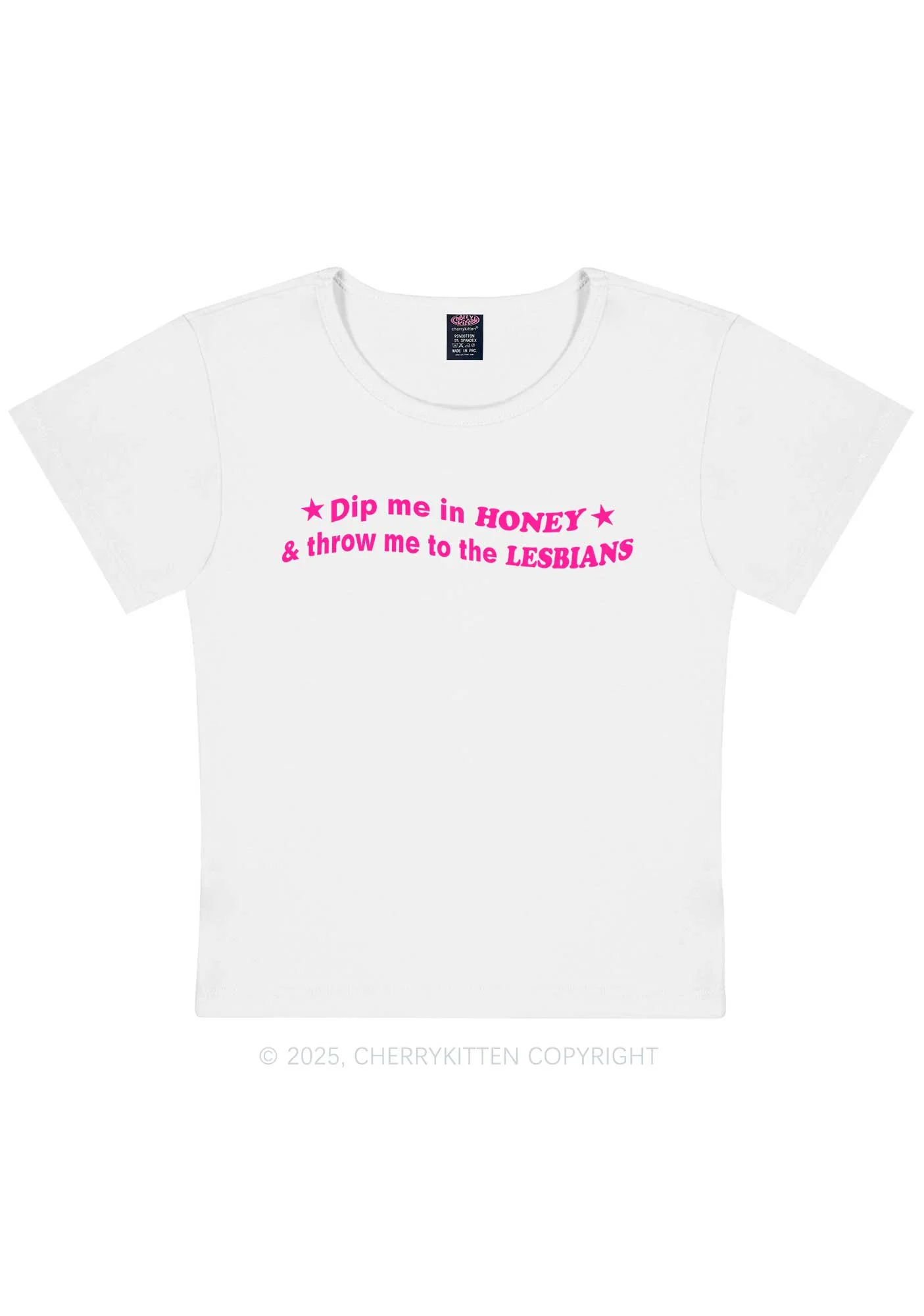 Honey Lesbians Pride Y2K Baby Tee Cherrykitten - Image 7