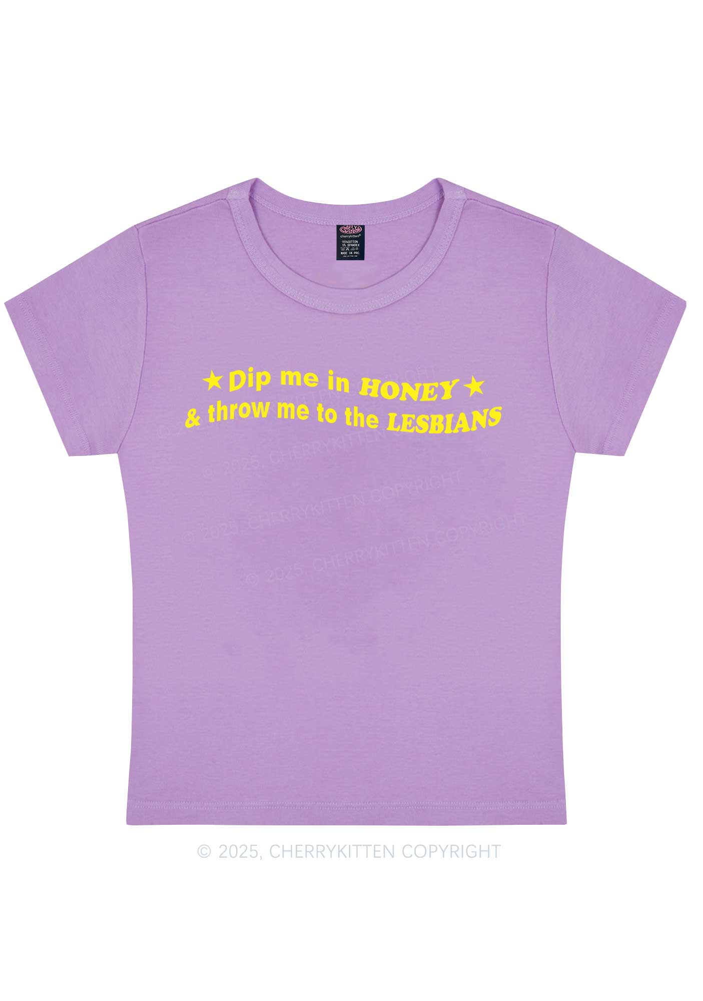 Honey Lesbians Pride Y2K Baby Tee Cherrykitten - Image 8