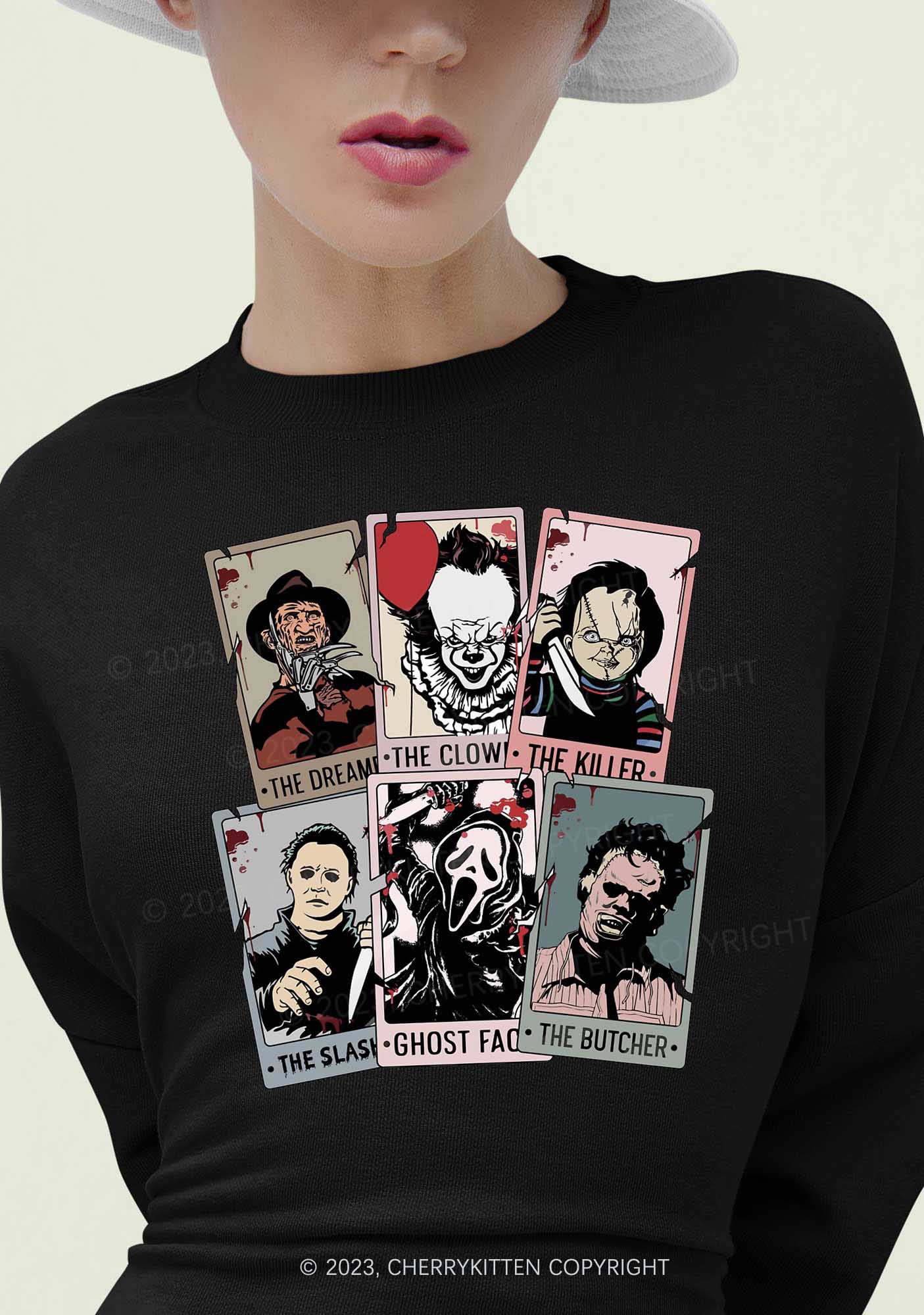 Horror Characters Photos Halloween Y2K Sweatshirt Cherrykitten - Image 2