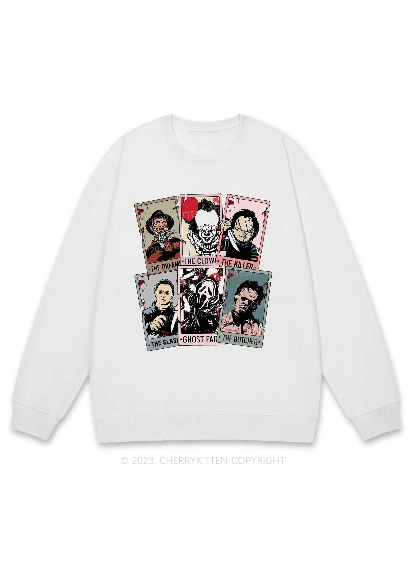 Horror Characters Photos Halloween Y2K Sweatshirt Cherrykitten - Image 3