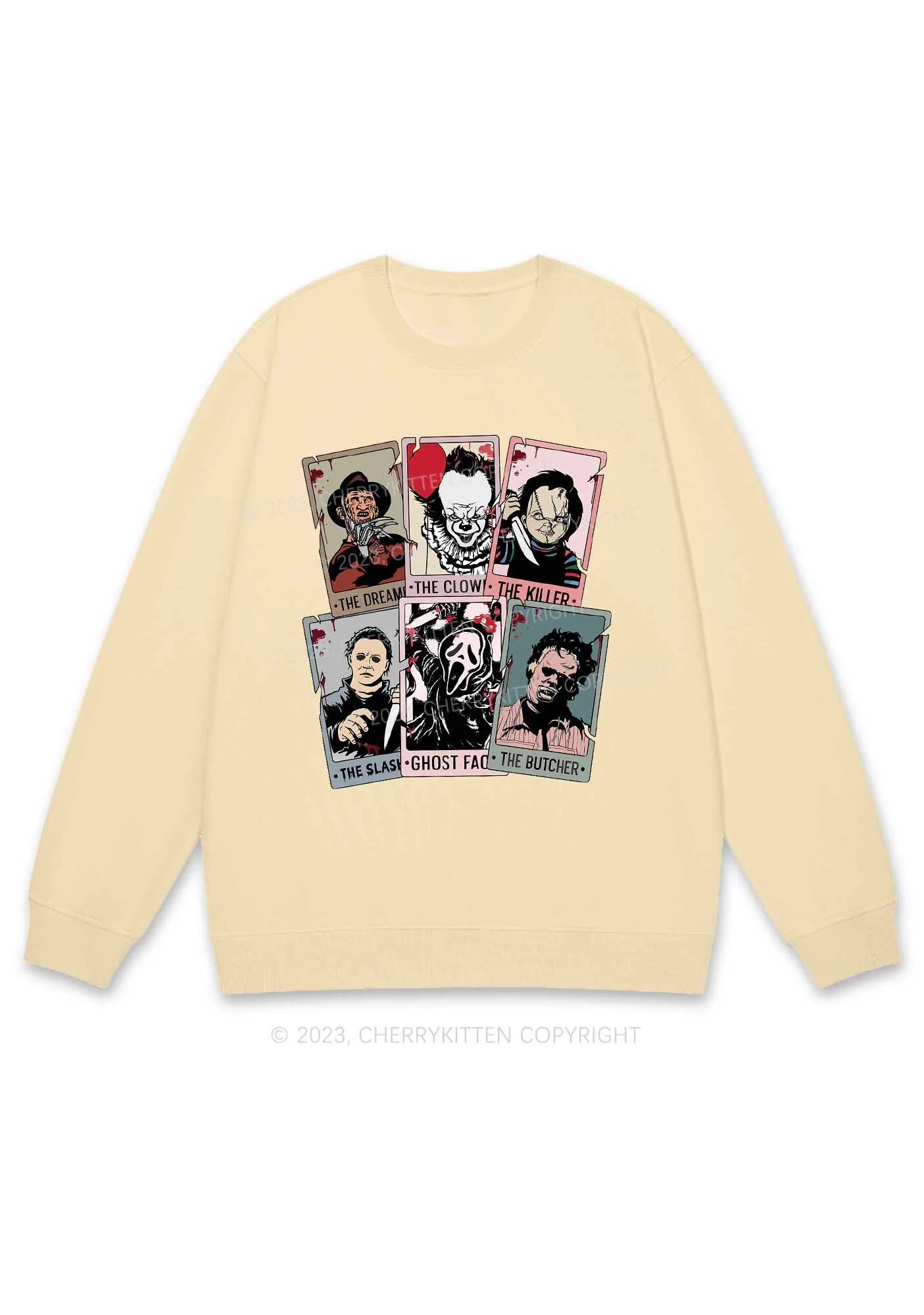 Horror Characters Photos Halloween Y2K Sweatshirt Cherrykitten - Image 4