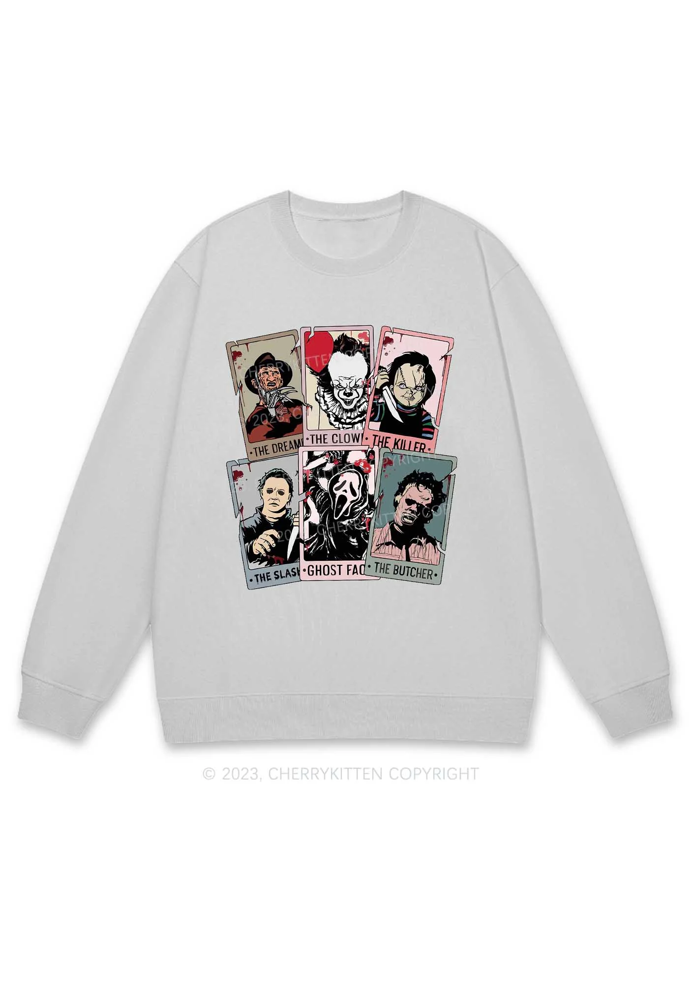 Horror Characters Photos Halloween Y2K Sweatshirt Cherrykitten - Image 6