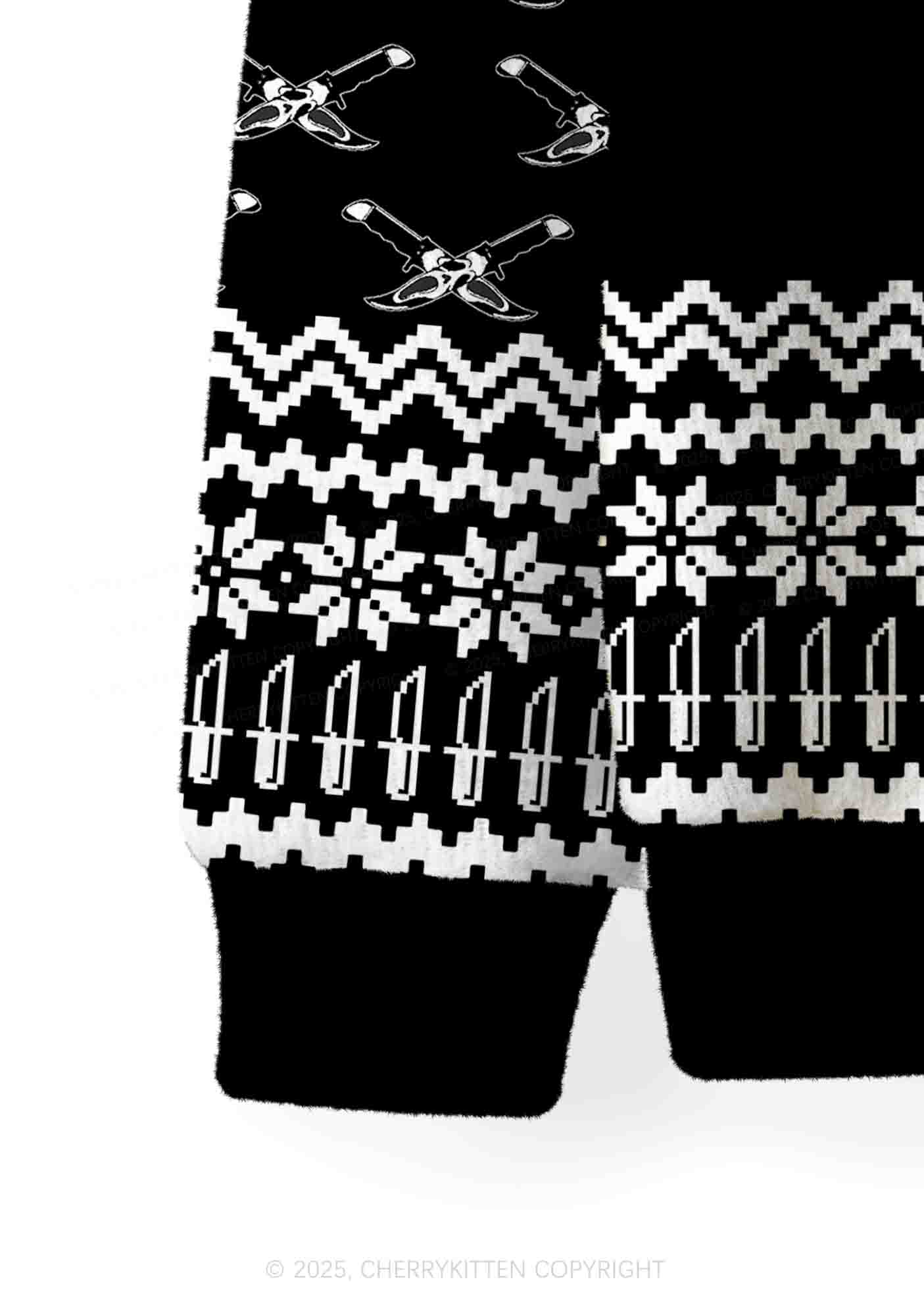 Horror Film Club Halloween Y2K Christmas Cardigan Knit Sweatshirt Cherrykitten - Image 4
